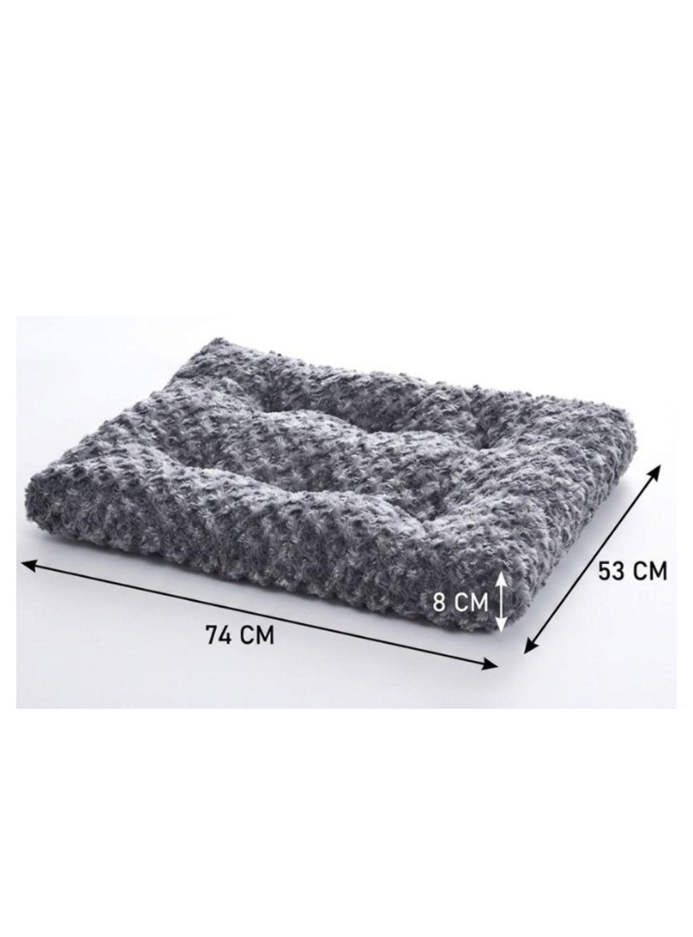 Cama Mascota Perro Gato Peluche Suave Lavable Gris 74x53x8-2