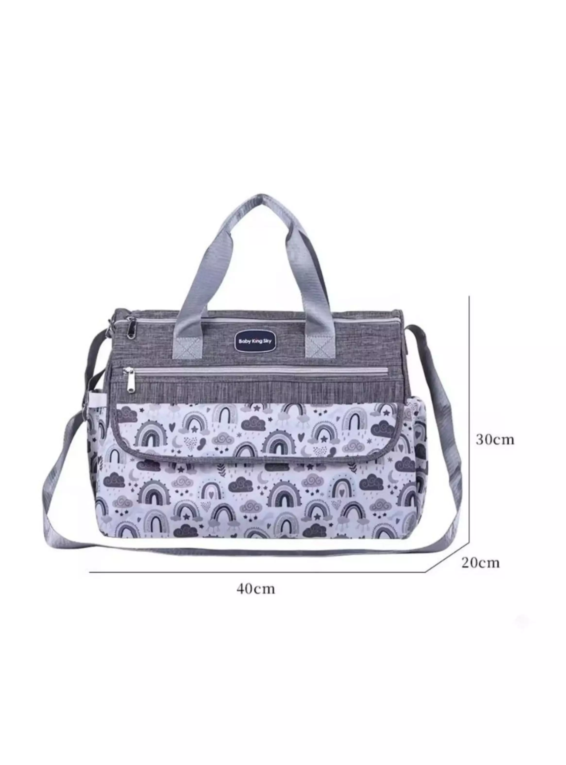 Pañalera Bolso Multifuncional Organizador Gris-2