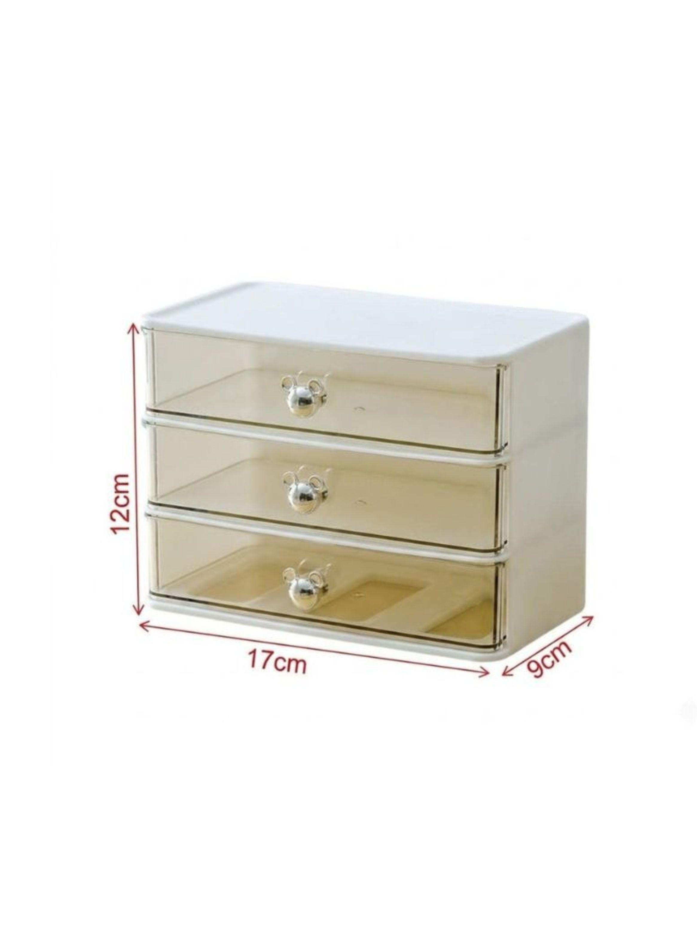  Organizador 3 Cajones Transparente Escritorio Maquillaje-1