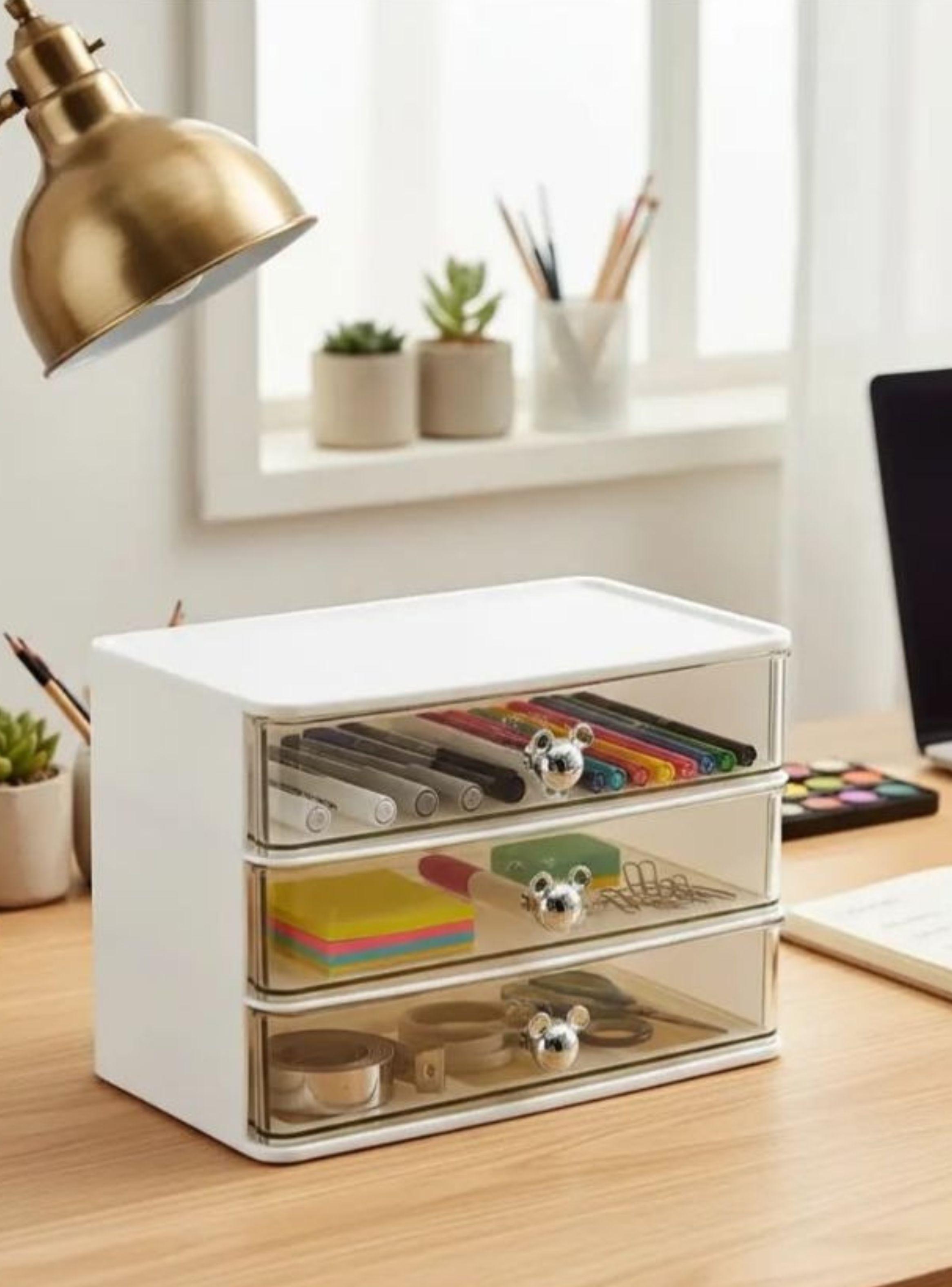  Organizador 3 Cajones Transparente Escritorio Maquillaje-3