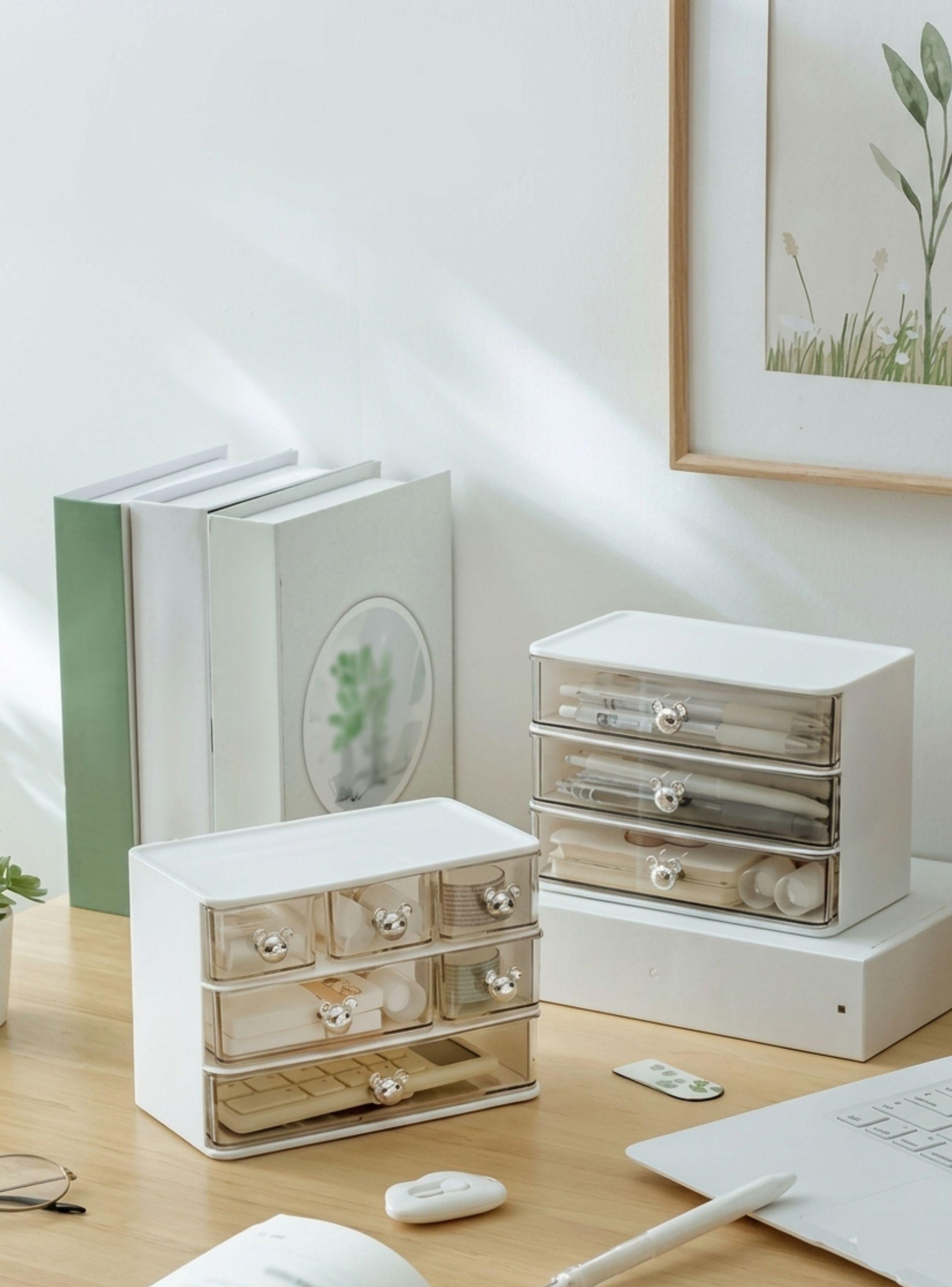  Organizador 3 Cajones Transparente Escritorio Maquillaje-4