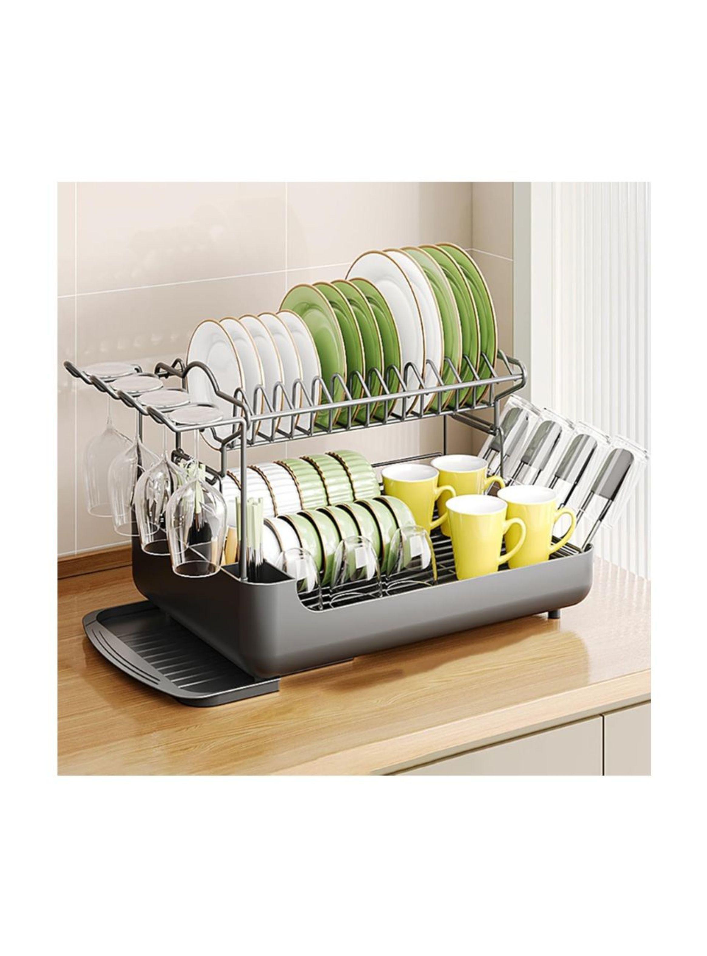 Escurridor Secador de Utensilios 2 Niveles Negro-4