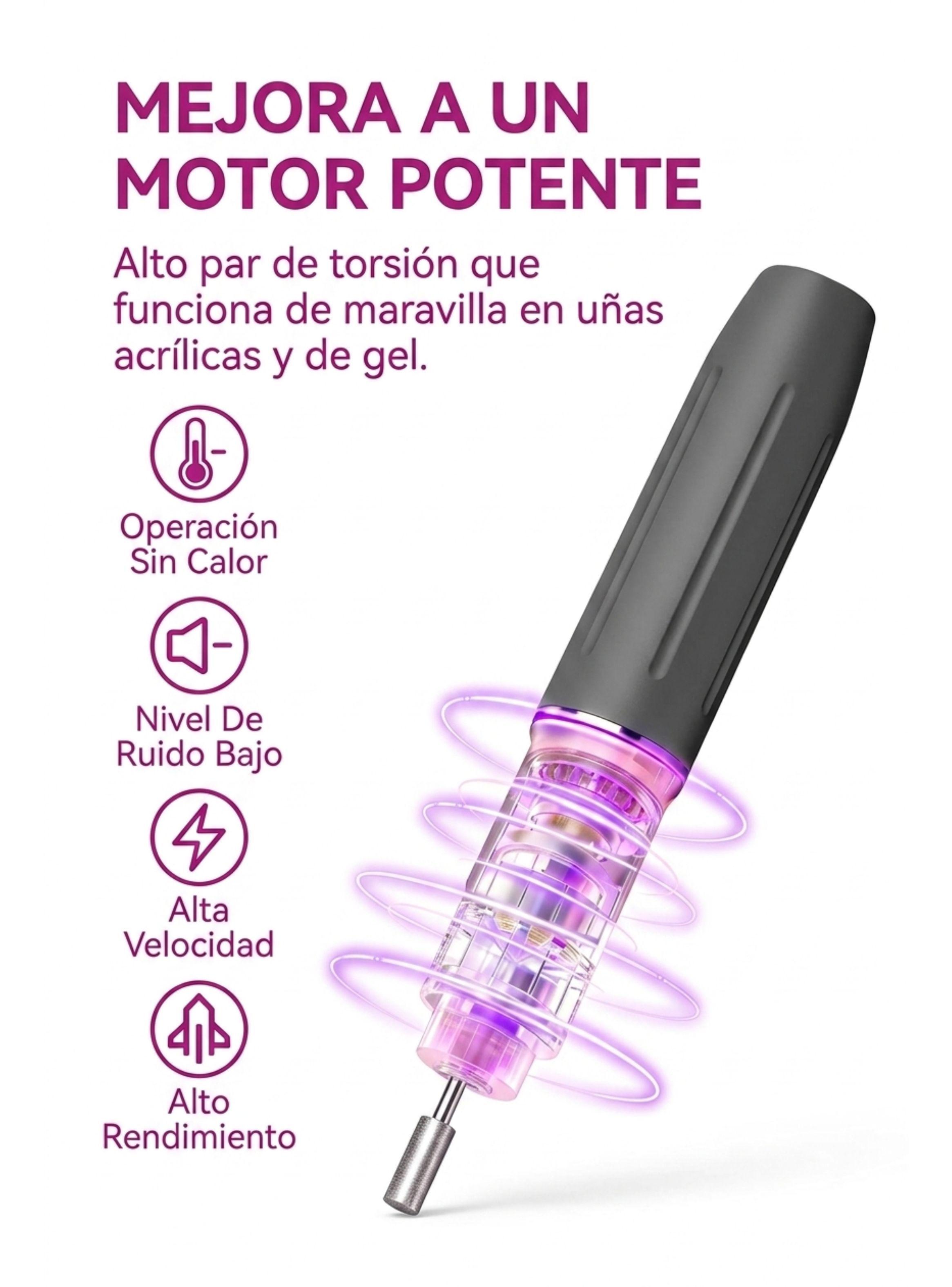Torno Pulidor De Uñas Profesional Glx-019 Inalámbrico-3