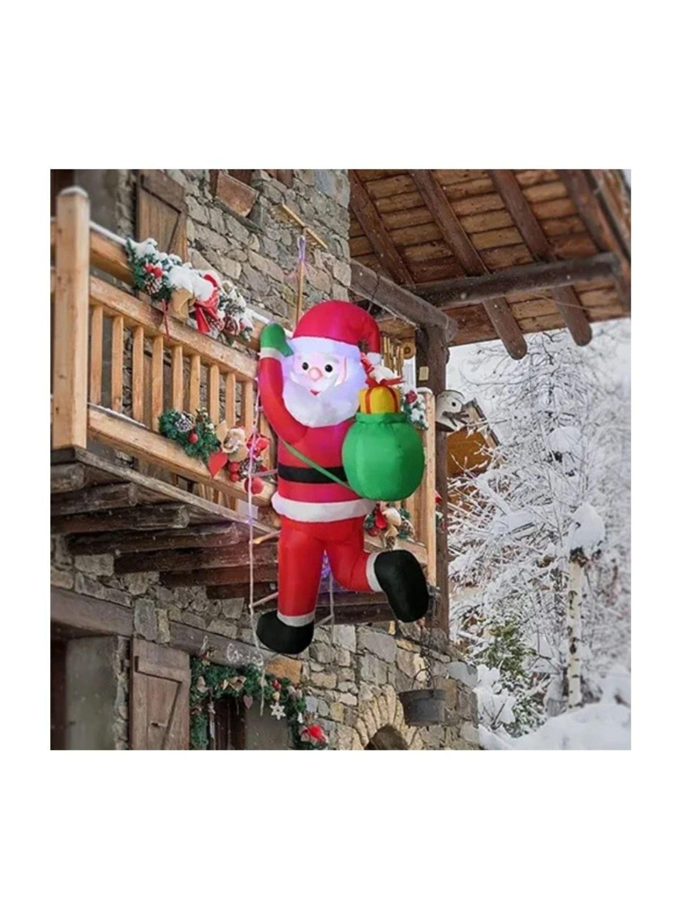 Inflable De Navidad De 120cm Muñeco Papa Noel Escalando-2