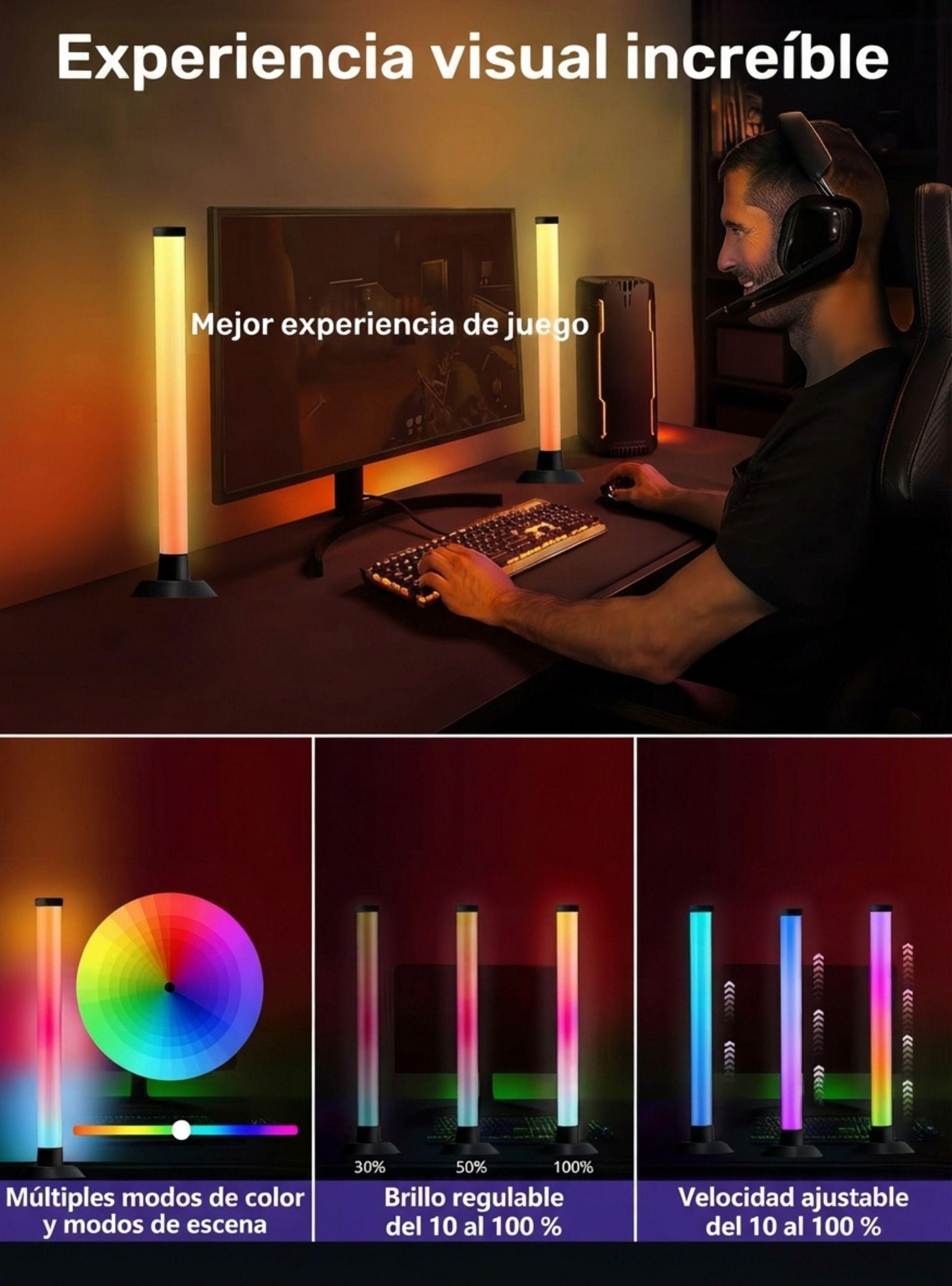 Pack 2 Barra De Luz Led Rgb Inteligente Ritmo Musica Decoracion-2