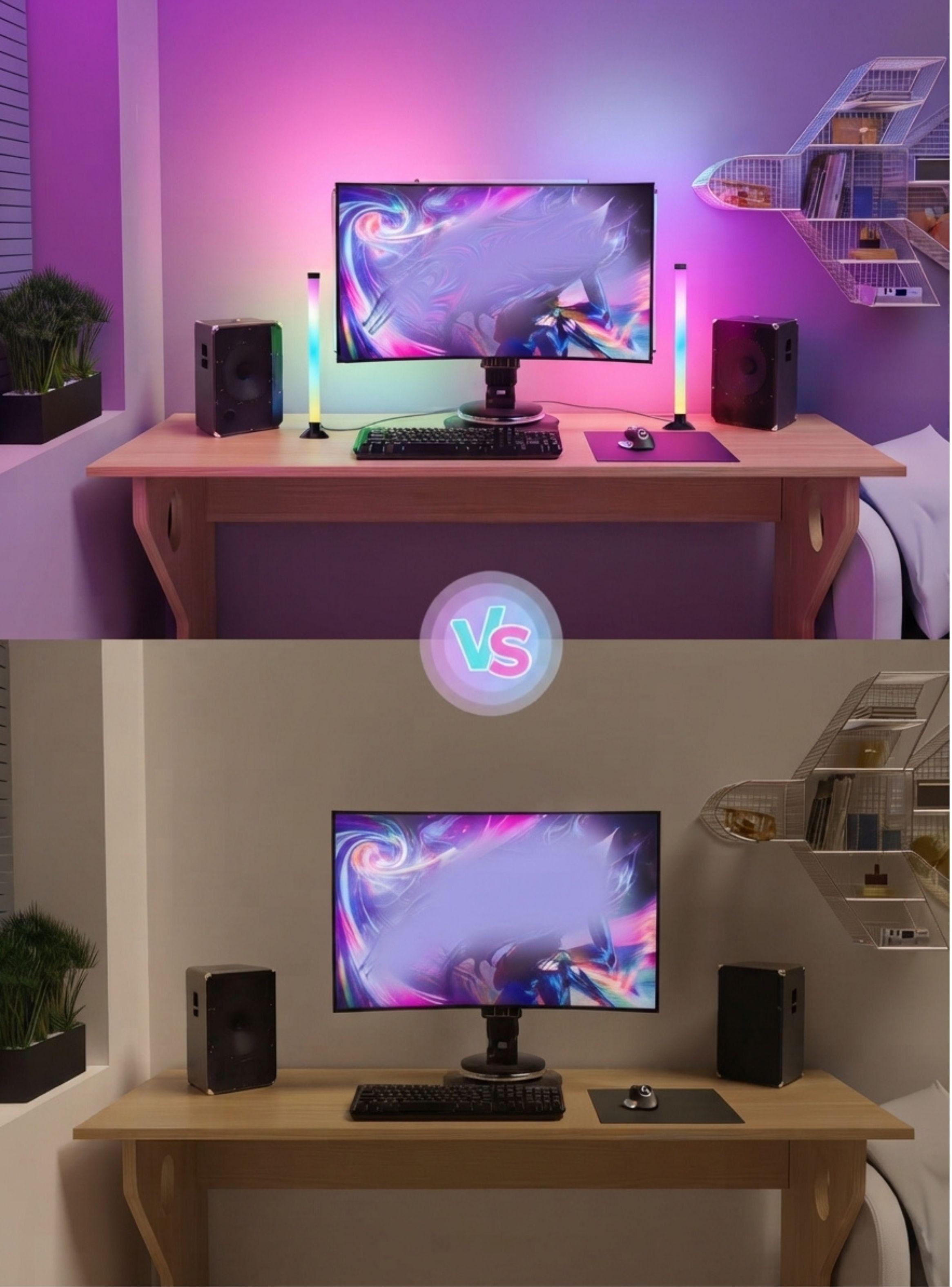 Pack 2 Barra De Luz Led Rgb Inteligente Ritmo Musica Decoracion-3