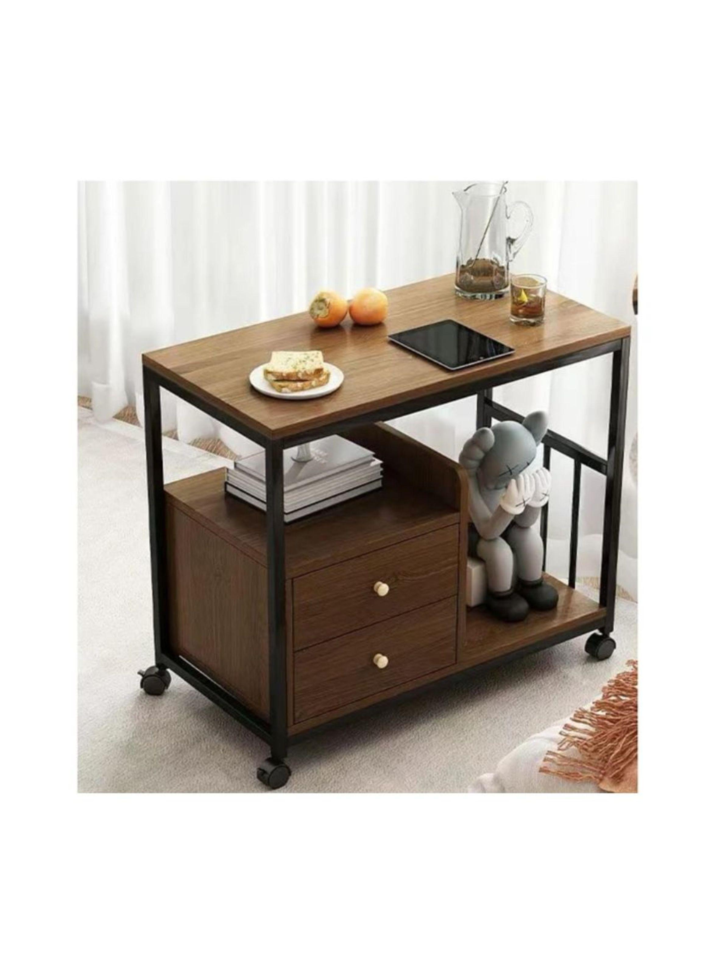 Mesa Auxiliar Con Cajones Mueble Multiuso Estación De Café-3