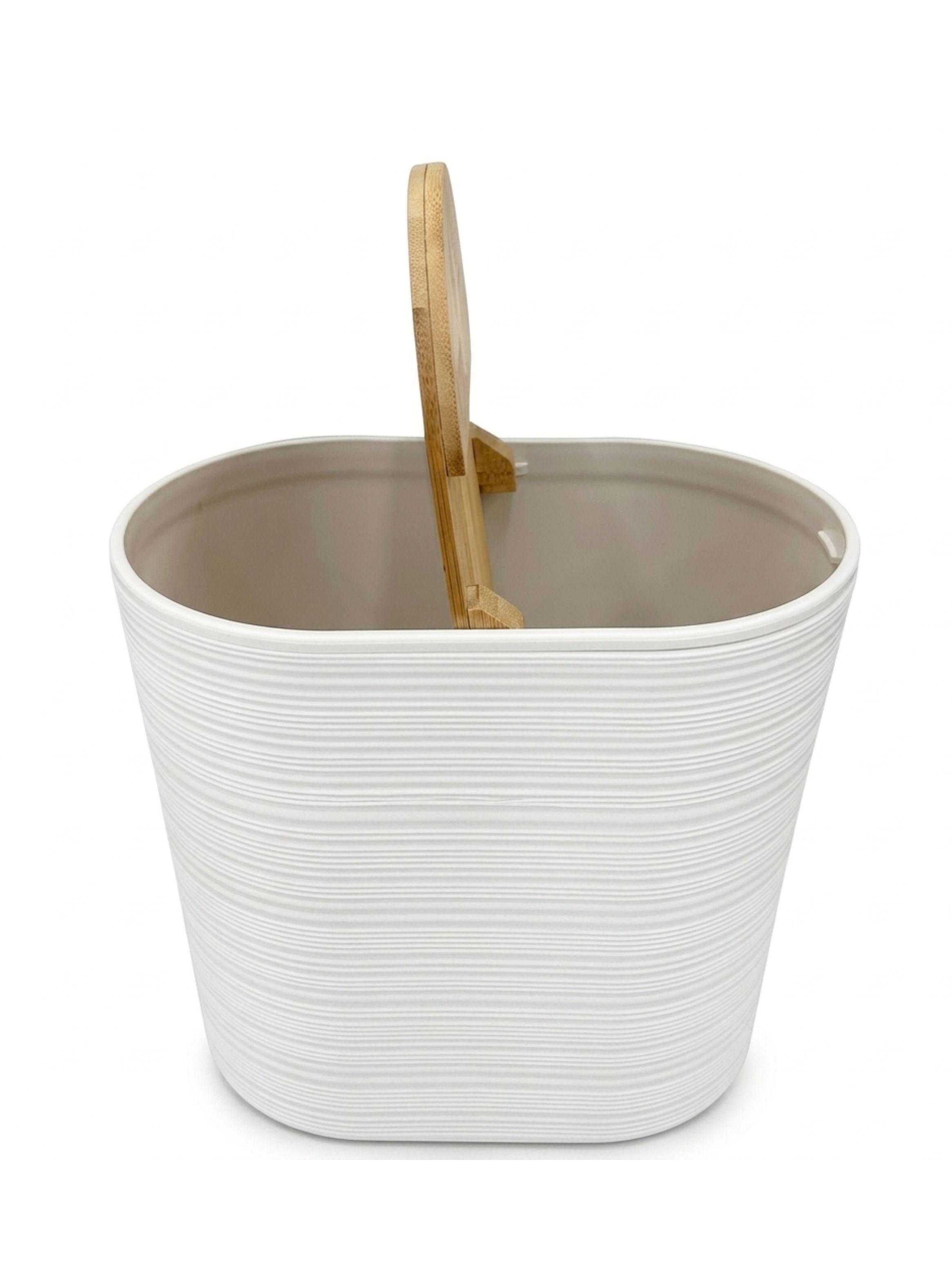 Cesto de Basura Papelera Oval Blanco 24x25.5 cm-2