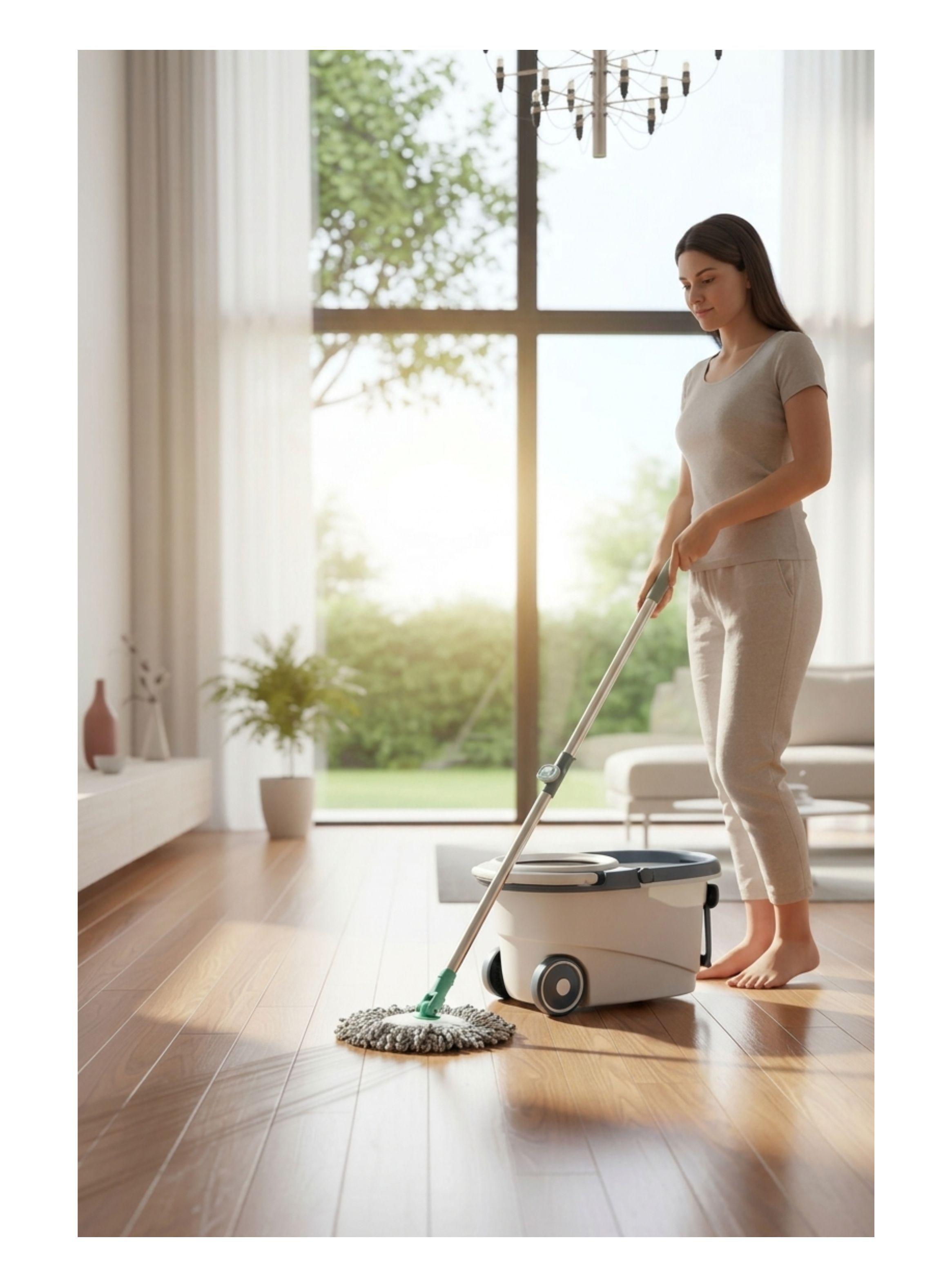 Mopa Giratoria 360 Con Balde Centrifugador Ruedas Maestro-2