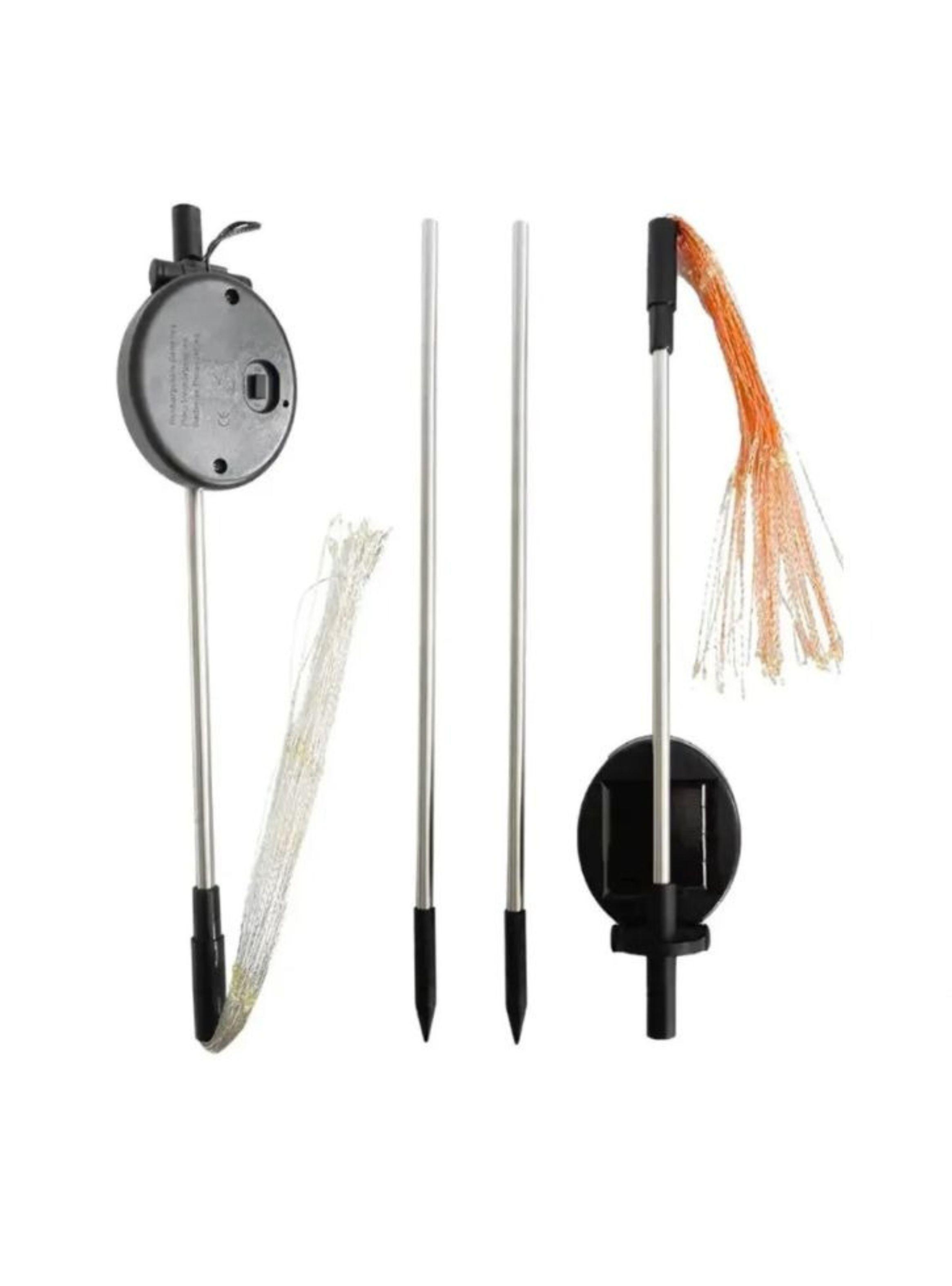 Pack 2 Luces Solares Led Exterior Fuego Artificial Jardín-0