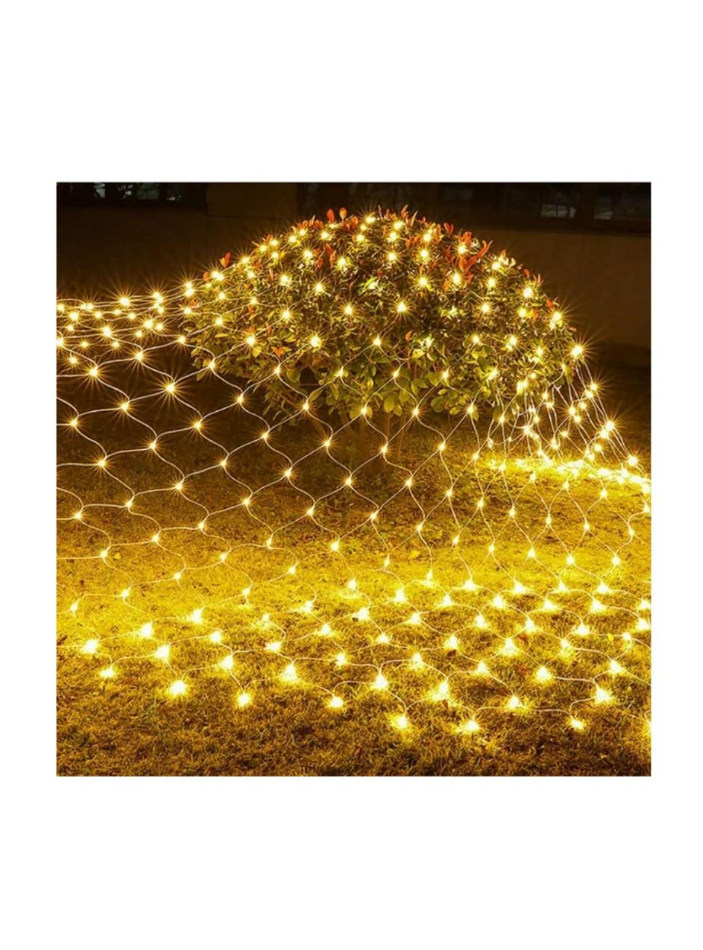 Malla Cascada De Luces Solares 240 LED Amarillo 3x3 Metros-2