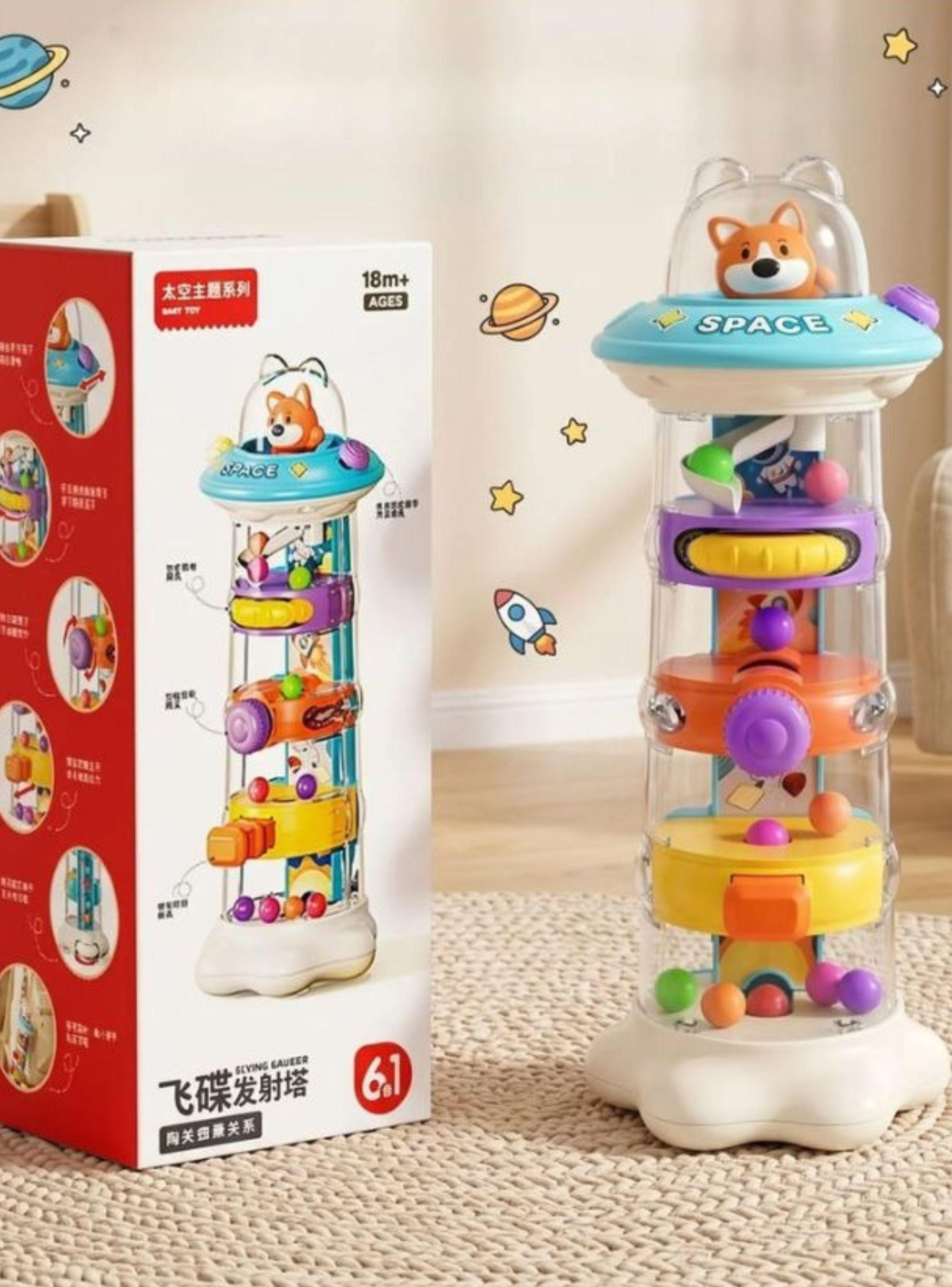 Torre Espacial 6 en 1 Bebés Juguete Sensorial Giro-4