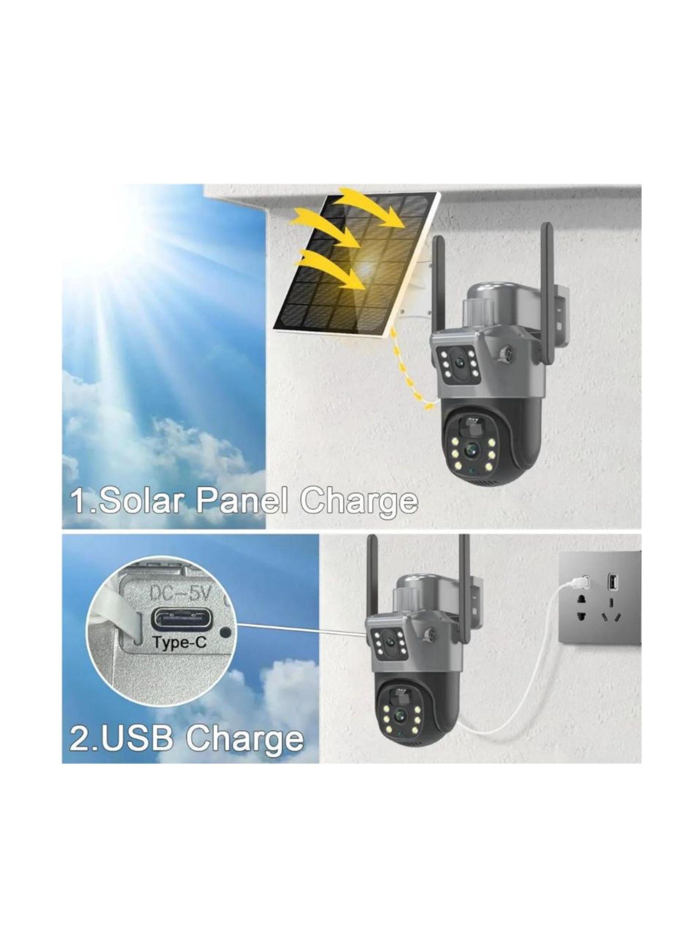 Cámara De Seguridad Inalámbrica Solar Wifi 4K-2