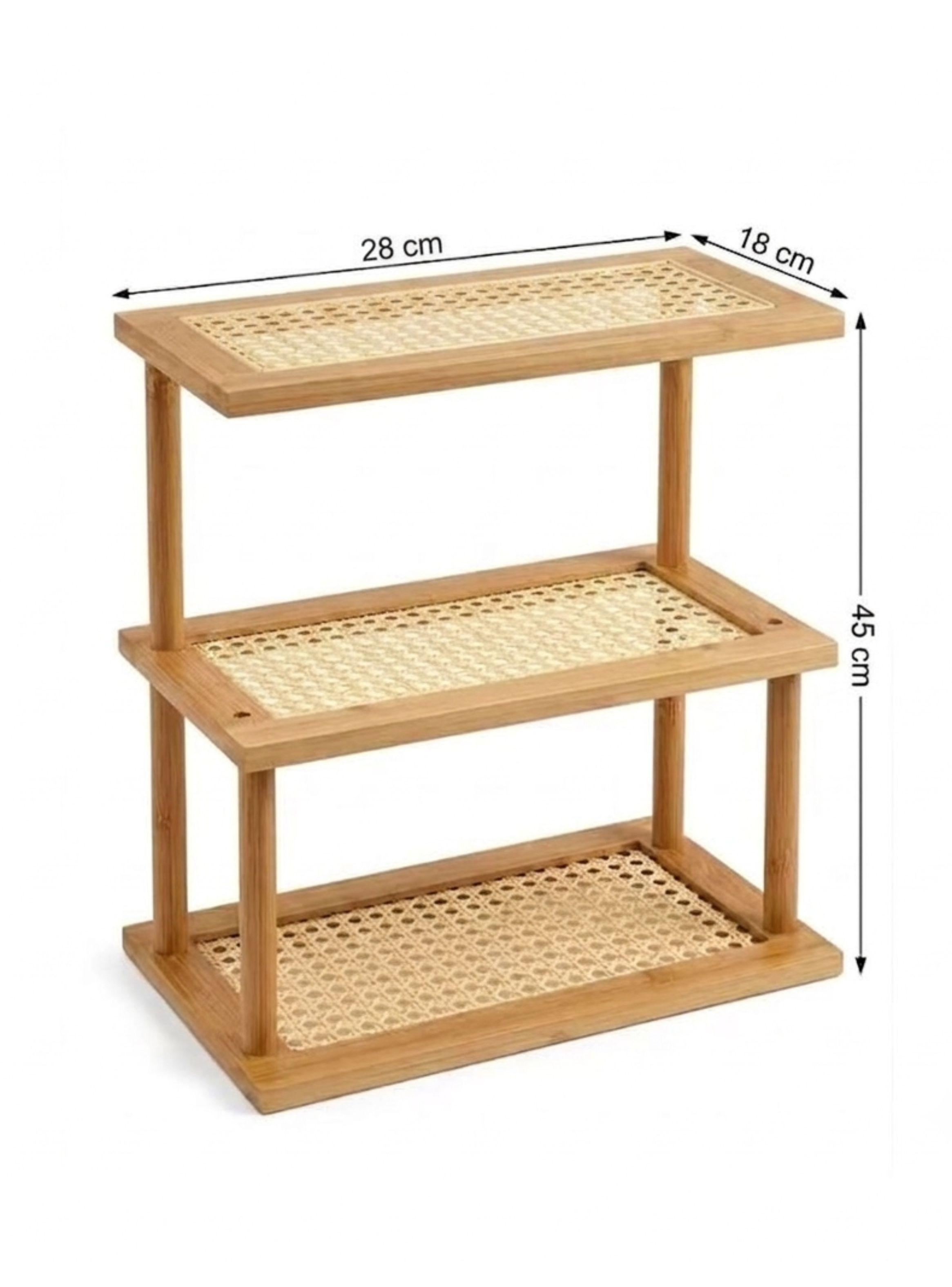 Organizador Multiuso 3 Niveles Bambu Y Ratan Escritorio-3
