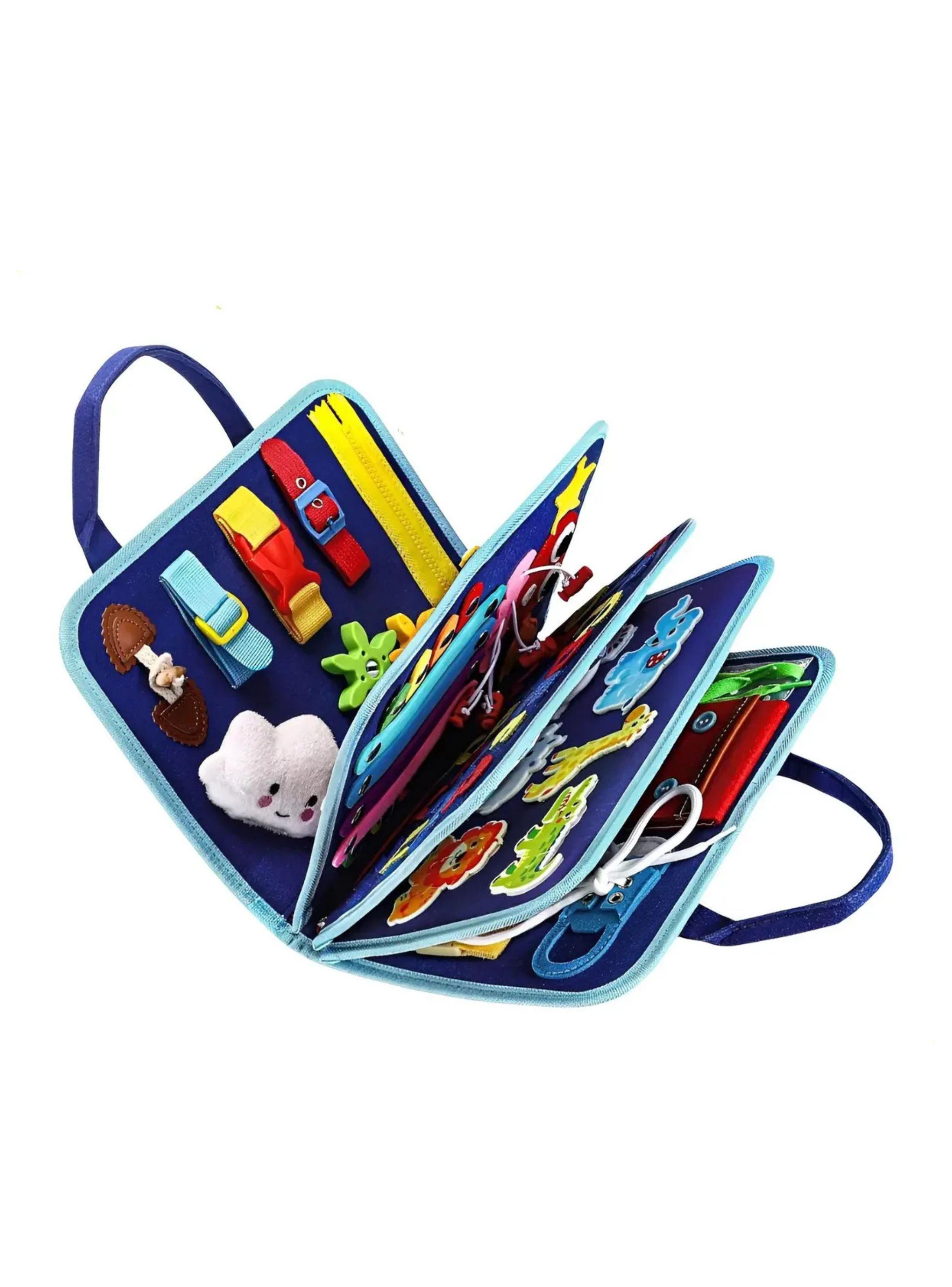 Maletín Educativo Montessori Juguete Didáctico Bebés Azul-2