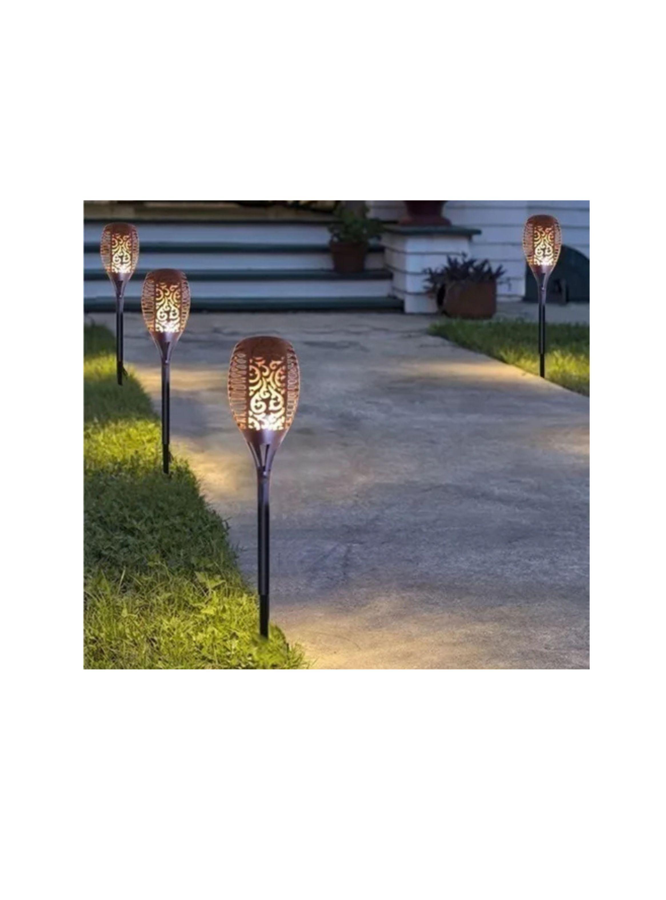 Lampara estaca Exterior Jardin efecto Flama impermeable 51cm-2