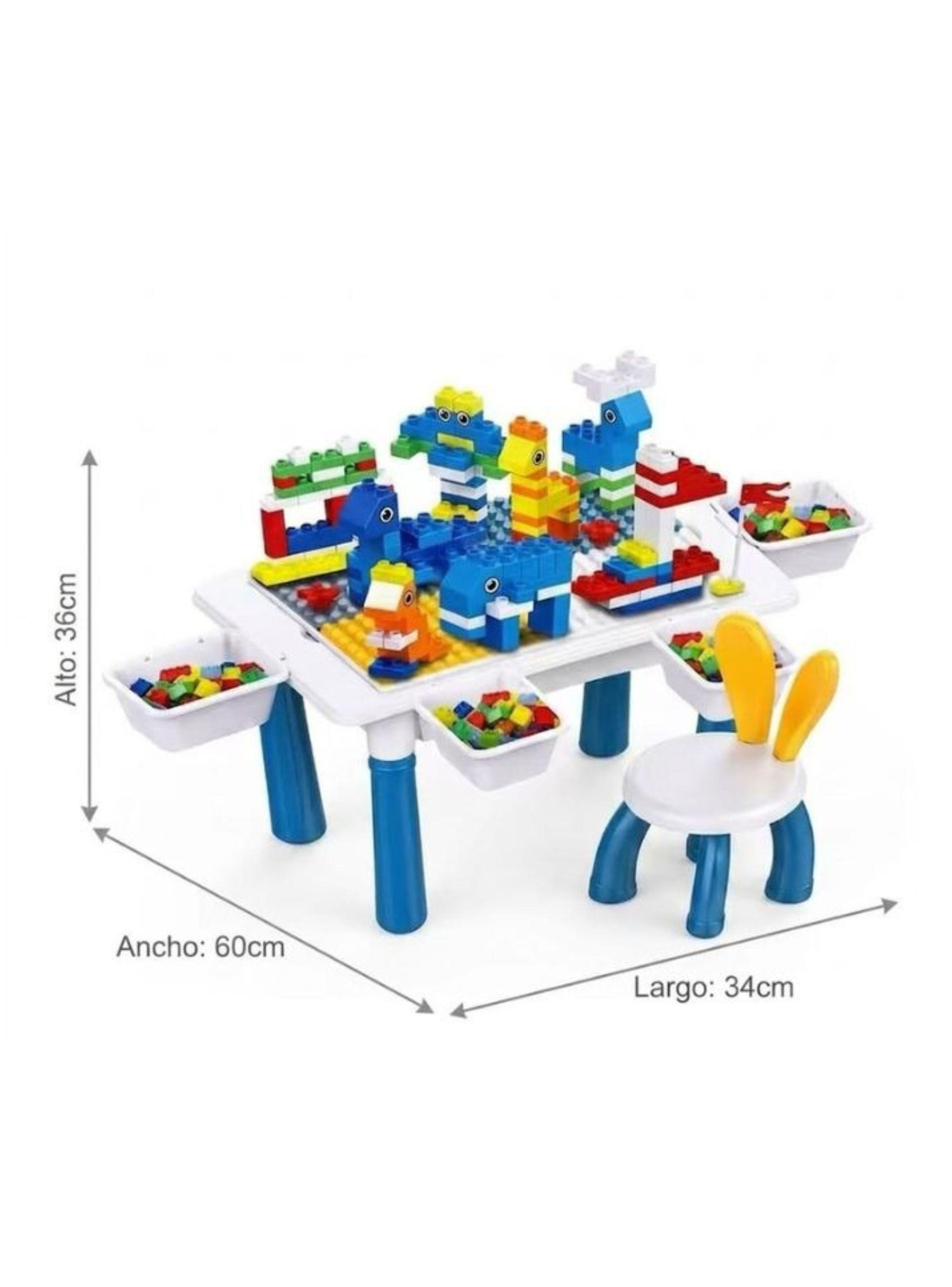 Set De Juego Didáctico Con Mesa Bloques Tipo Lego Para Niños Con Silla-1