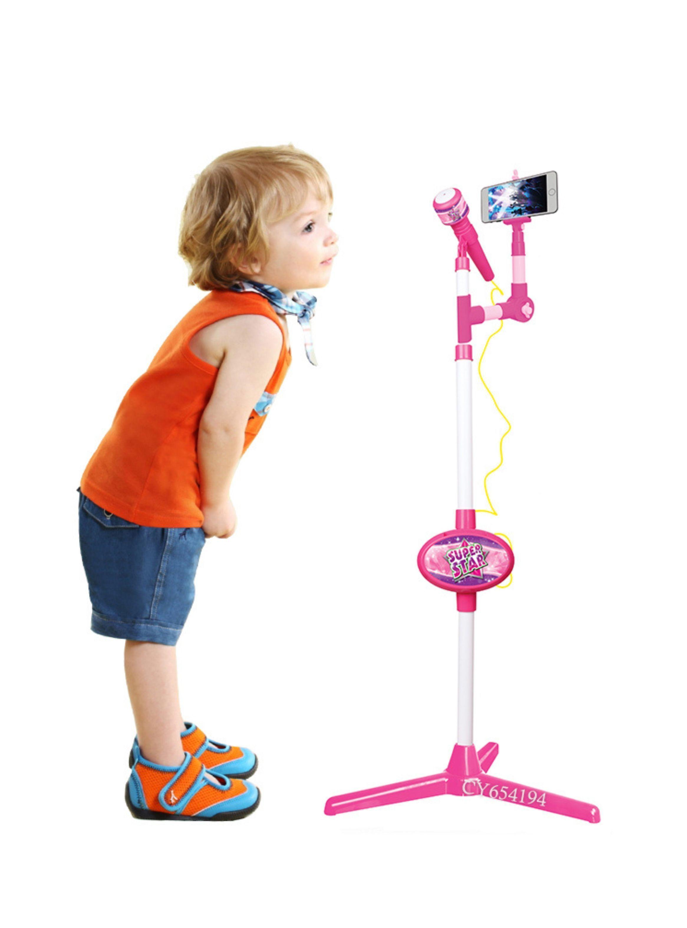 Micrófono Karaoke Pedestal Conexión Mp3 Teléfono Para Niñas-2