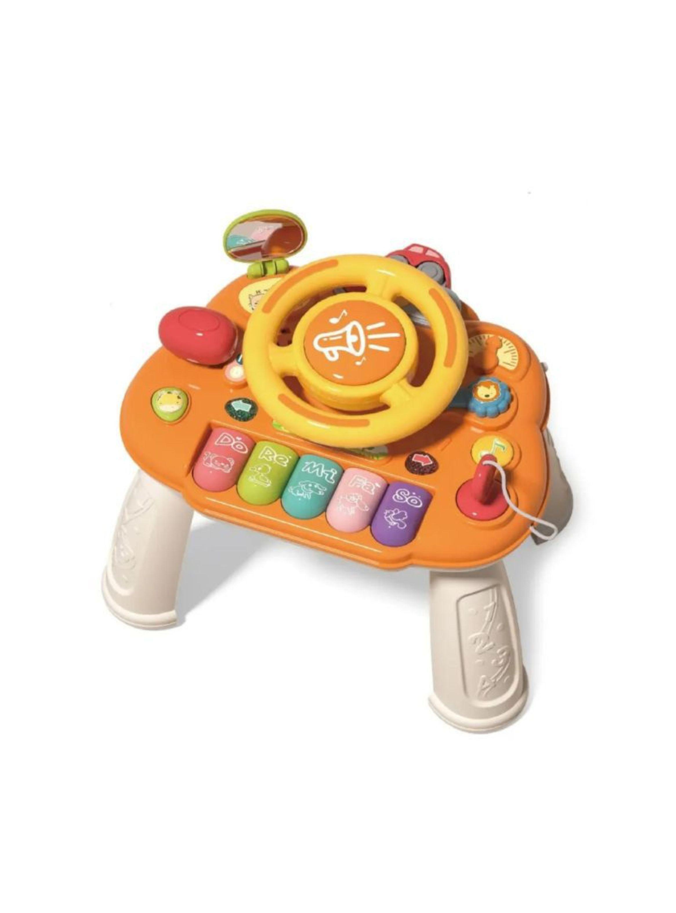 Juguete Musical Bebé Mesa De Actividades Con Volante Auto Naranja-0