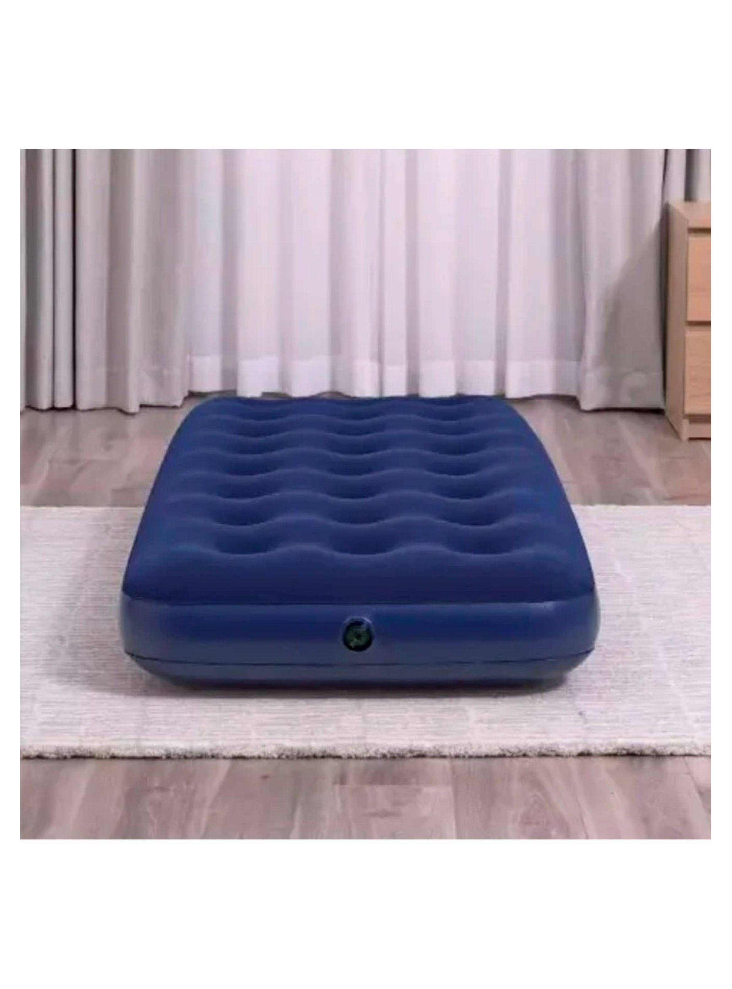 Cama Colchón Inflable Individual 185X76X22Cm Color Azul-4
