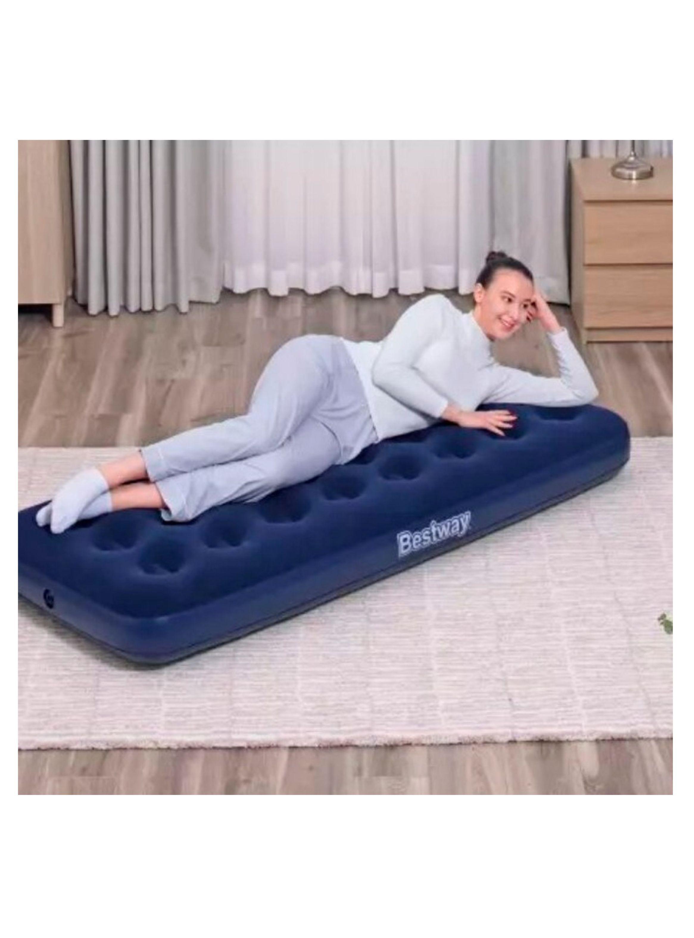 Cama Colchón Inflable Individual 185X76X22Cm Color Azul-5