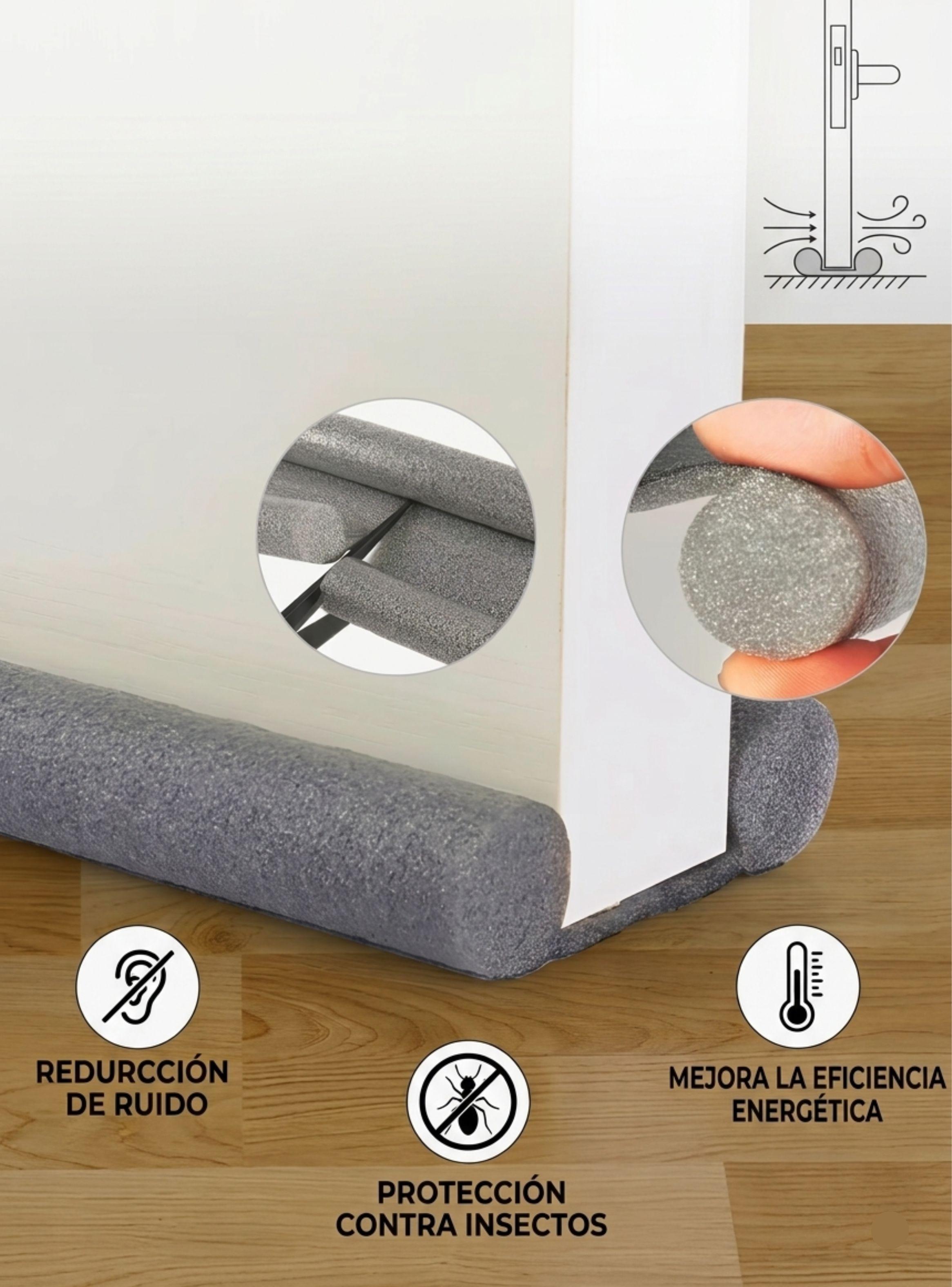  Pack 5 Protector Burlete Doble Para Puerta Aislante Polvo Insectos-2