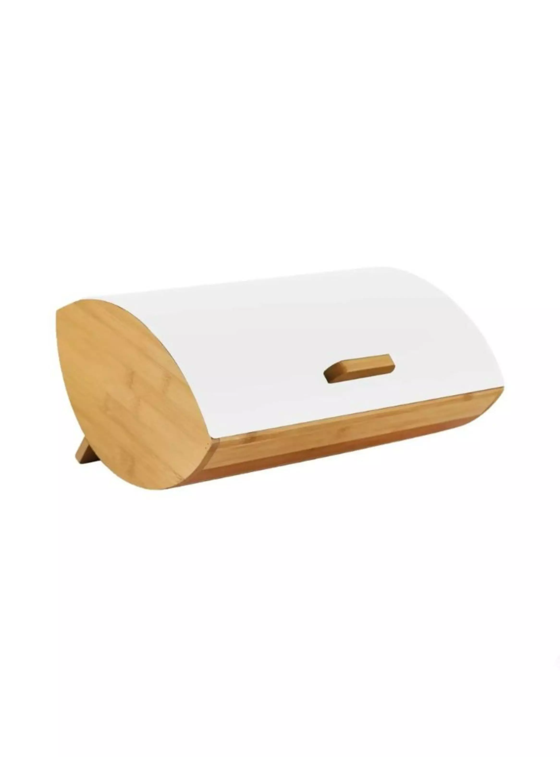 Panera De Bambú Con Tapa Blanca Organizador De Cocina-3