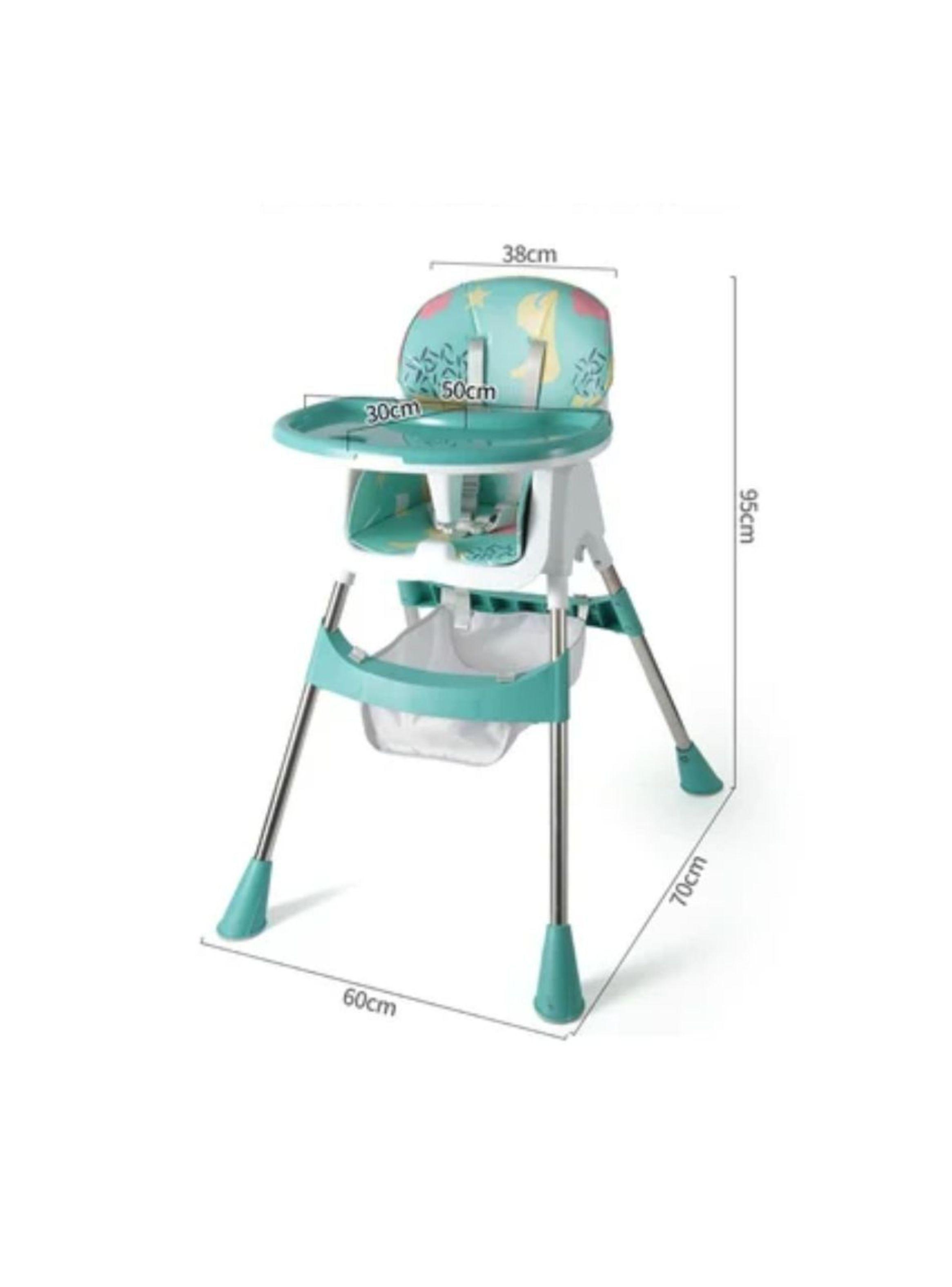 Silla Comedor Portátil Infantil 2 En 1 Plegable Verde-2
