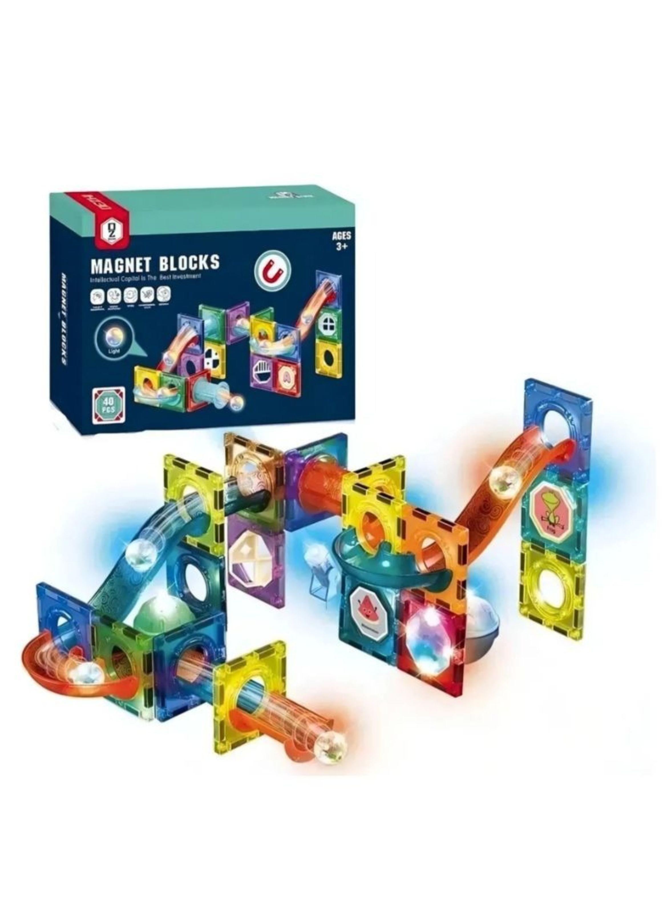 Bloques Magneticos Canicas Con Luz 40 Pzas Iman Juguete-2