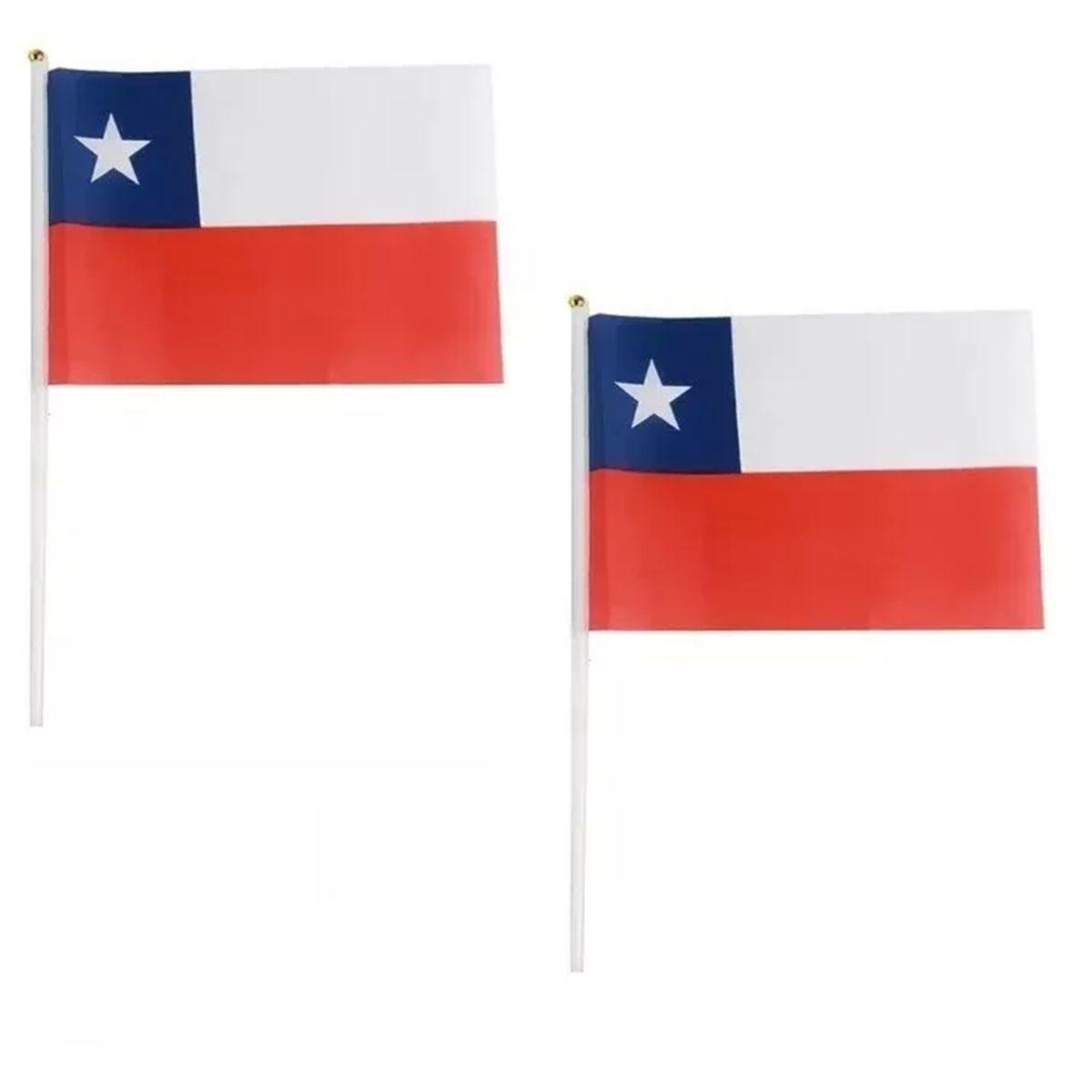 Pack X2 Banderas De Chile Decorativa Bandera 10x15-1