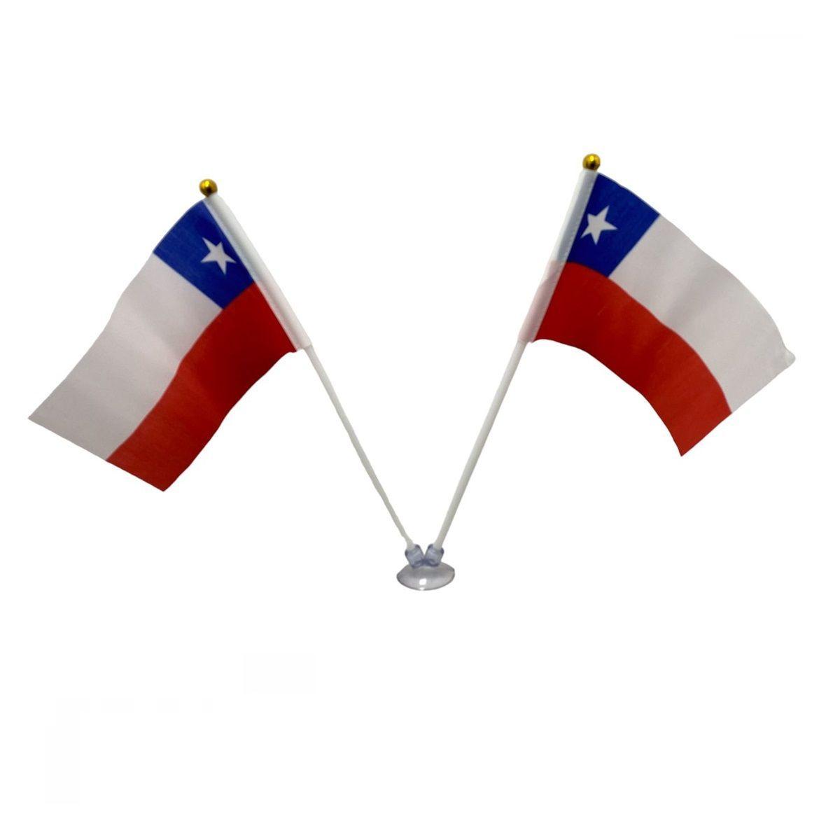 Pack X2 Banderas De Chile Decorativa Bandera 10x15-2