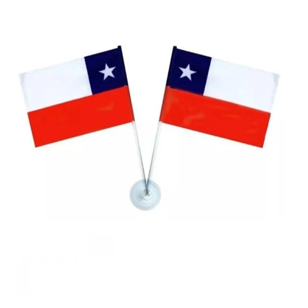 Pack X2 Banderas De Chile Decorativa Bandera 10x15-0