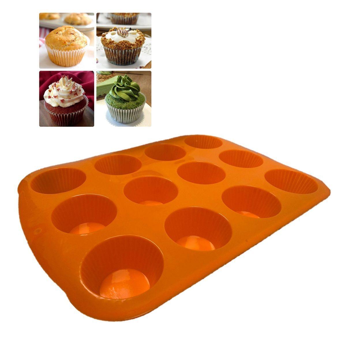 Molde Silicona Cupcake Economicos Muffin 12 Und-1