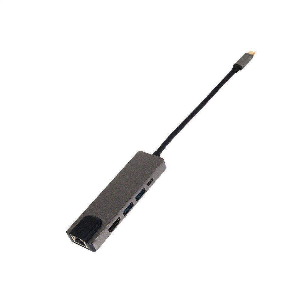 Adaptador Hub Tipo C 5 En 1 / Rj45 / Hdmi / Usb 3.0-1