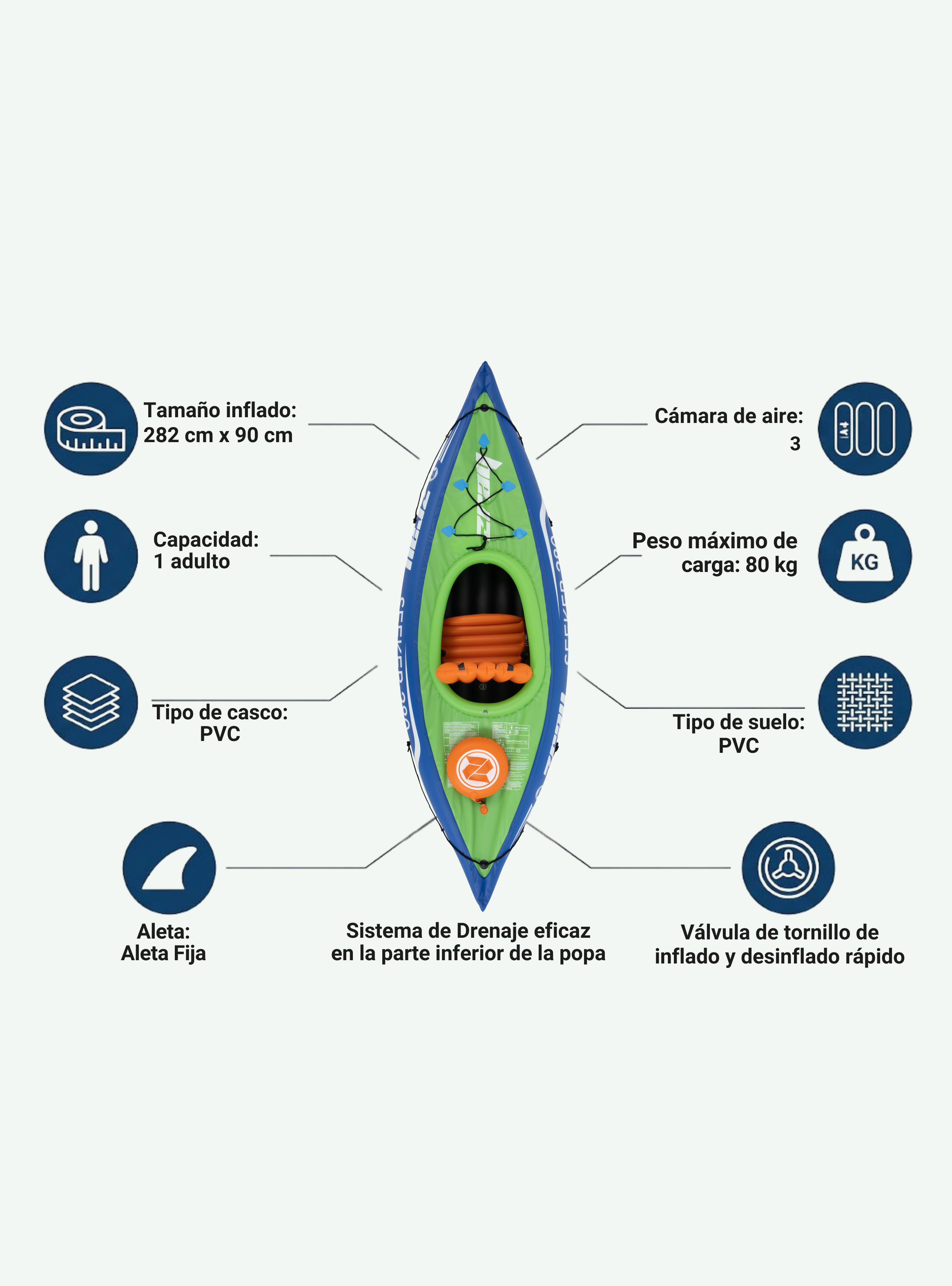 Kayak Inflable Individual  -5