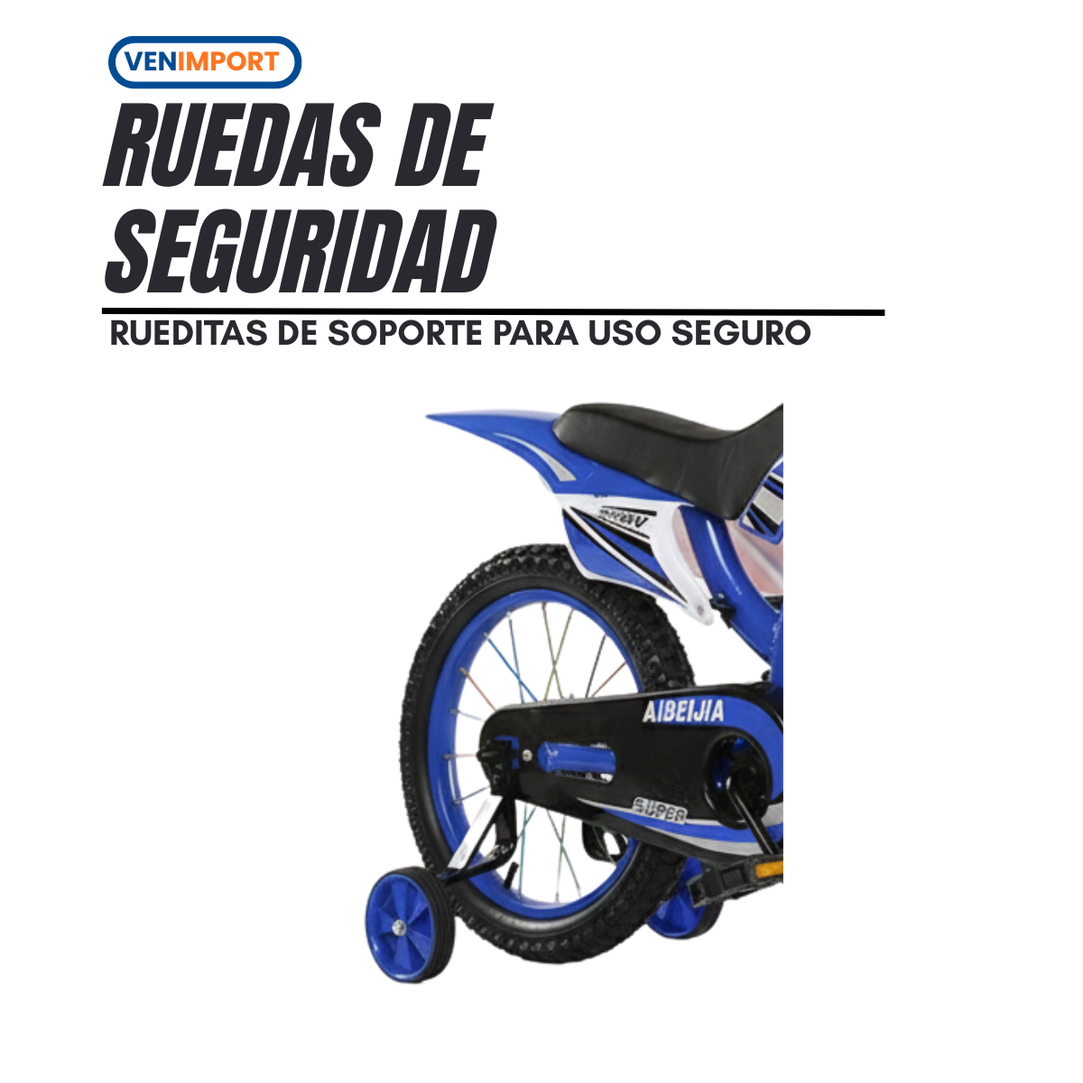 Bicicleta Infantil aro 16 Azul con Dise o de Moto-5