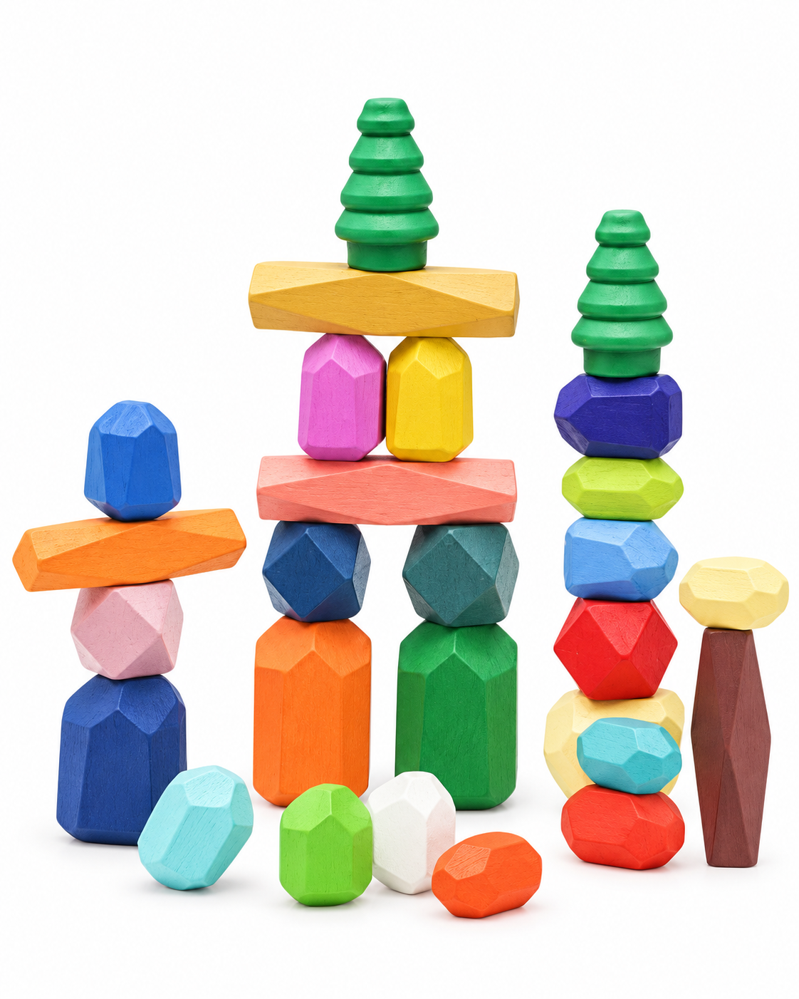 Piedras de Equilibrio de Madera Set 28 Piezas-1