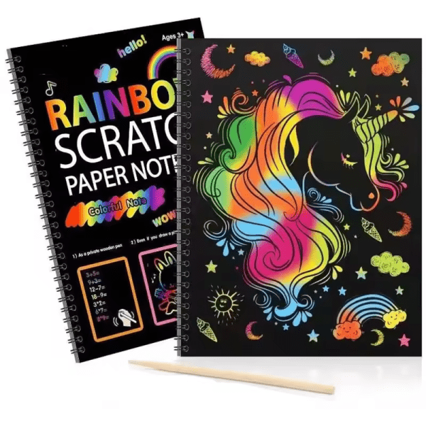 Cuaderno Rainbow Scratch con L piz de Madera-0