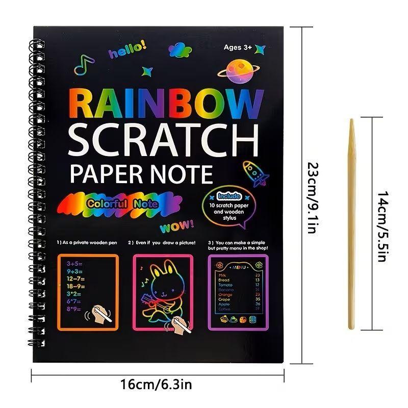 Cuaderno Rainbow Scratch con L piz de Madera-1