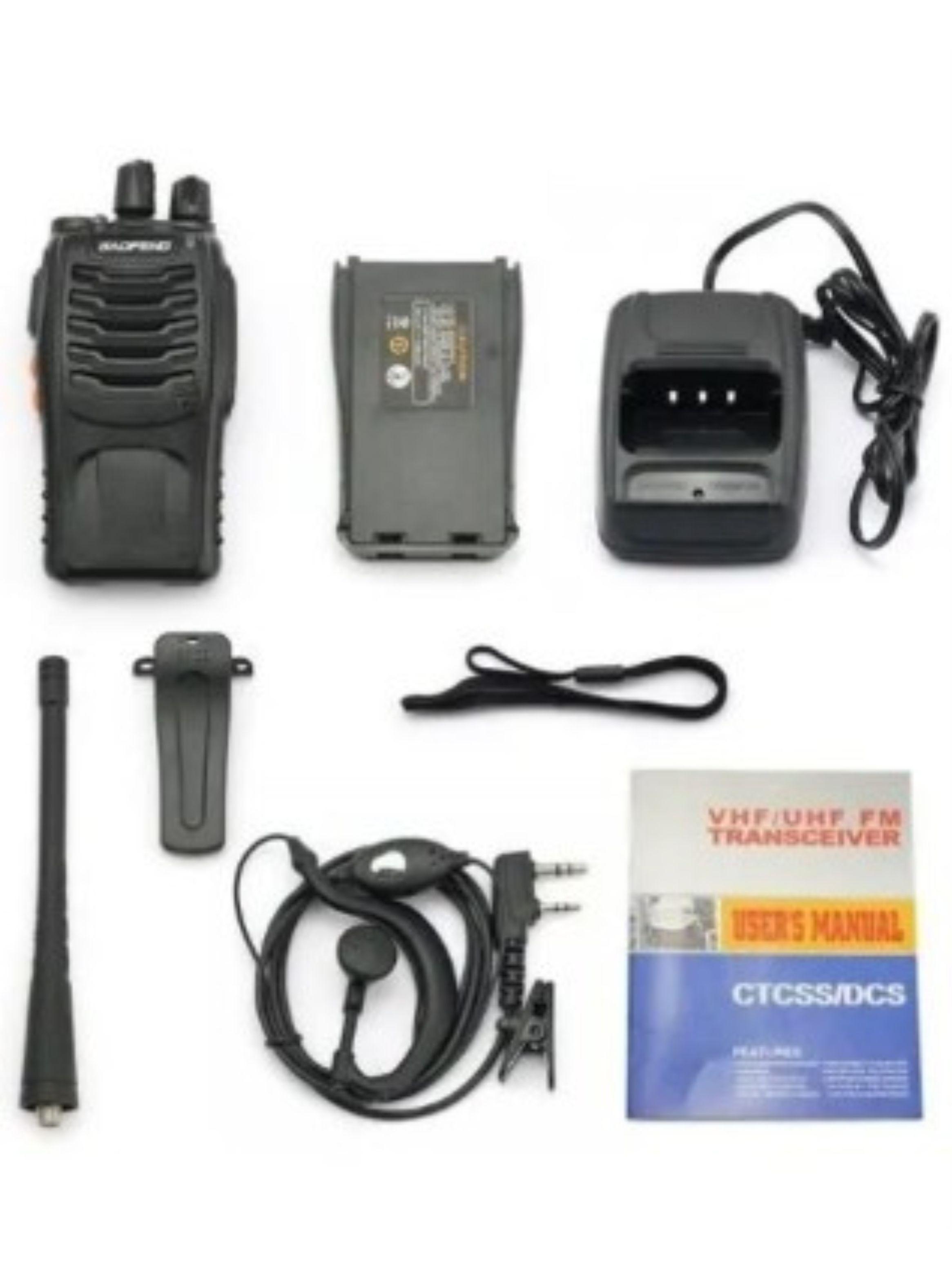 2 Pack Radios Walkie Talkie BF 888S Recargable Con Manos Libres Color Negro Baofeng-2