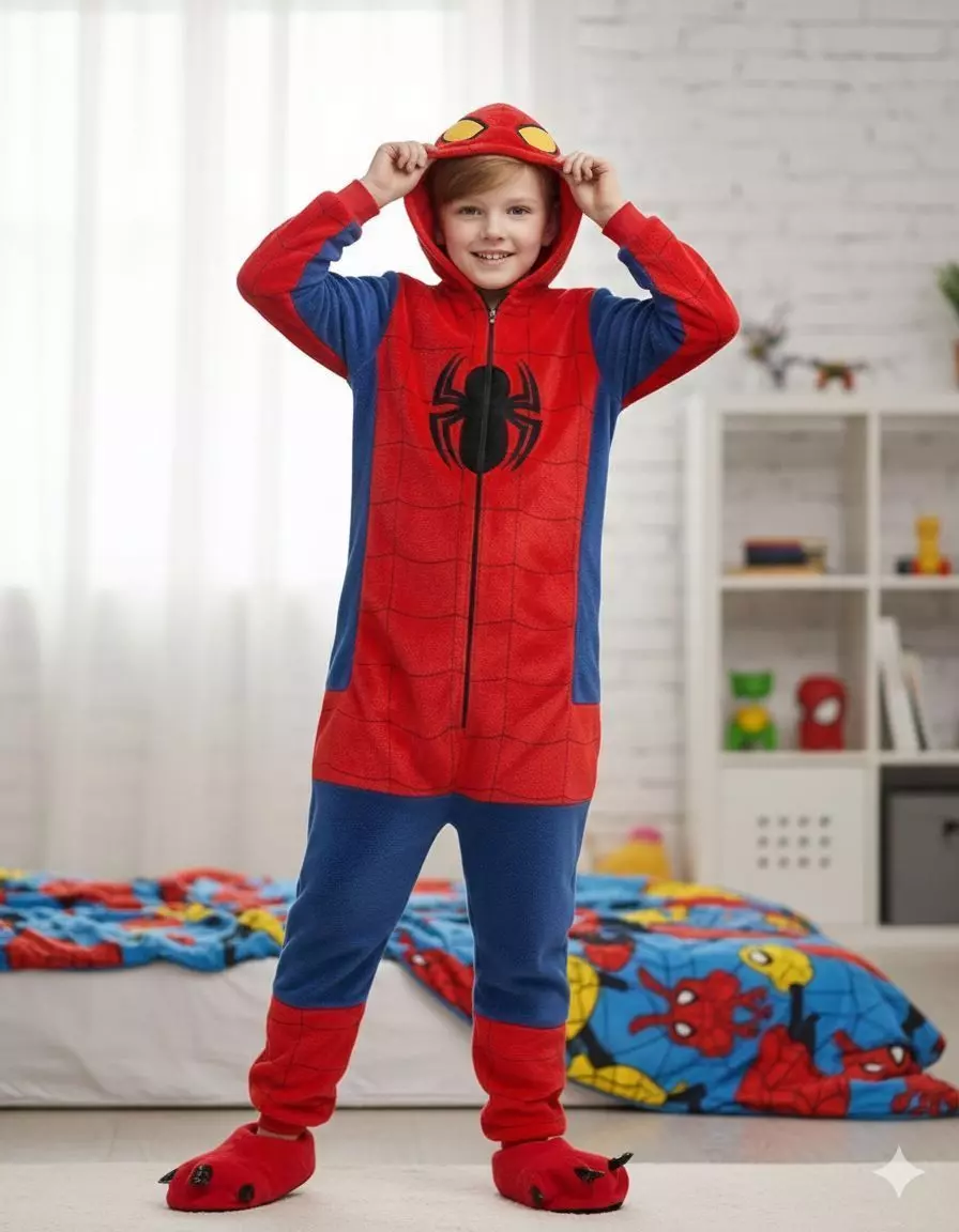 Pijama Y Disfraz Spider Man Enterito Niño Y Adulto-1