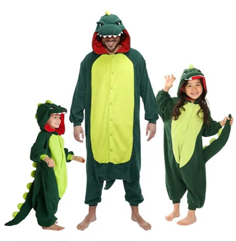Pijama Y Disfraz Enteros Dinosaurio Niño Y Adulto-0