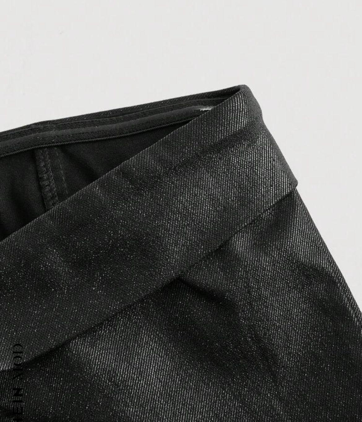 Crop Top Jeans Negro-3