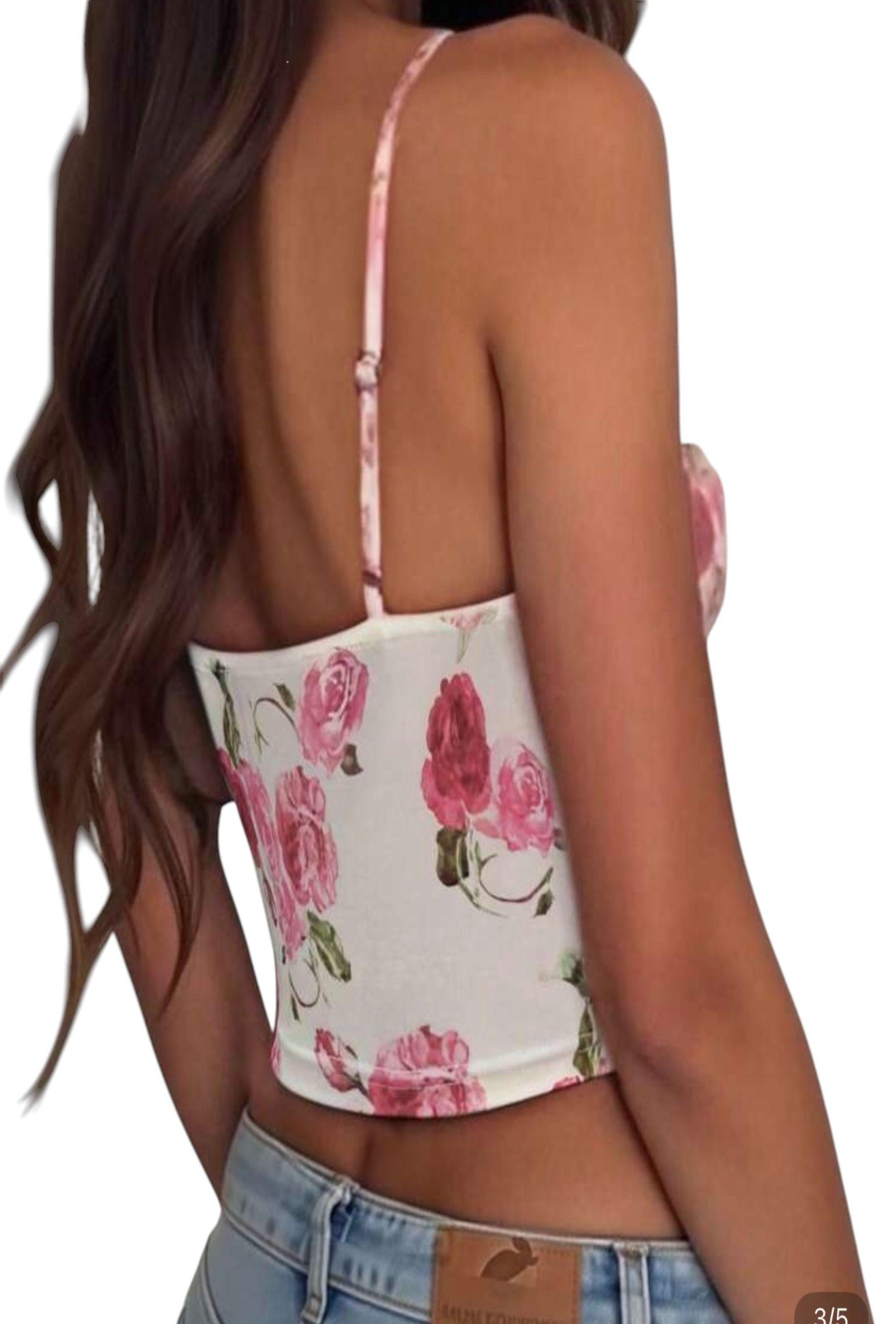 Top Floral Rosado Estilo Romántico – Trendy & Femenino-2
