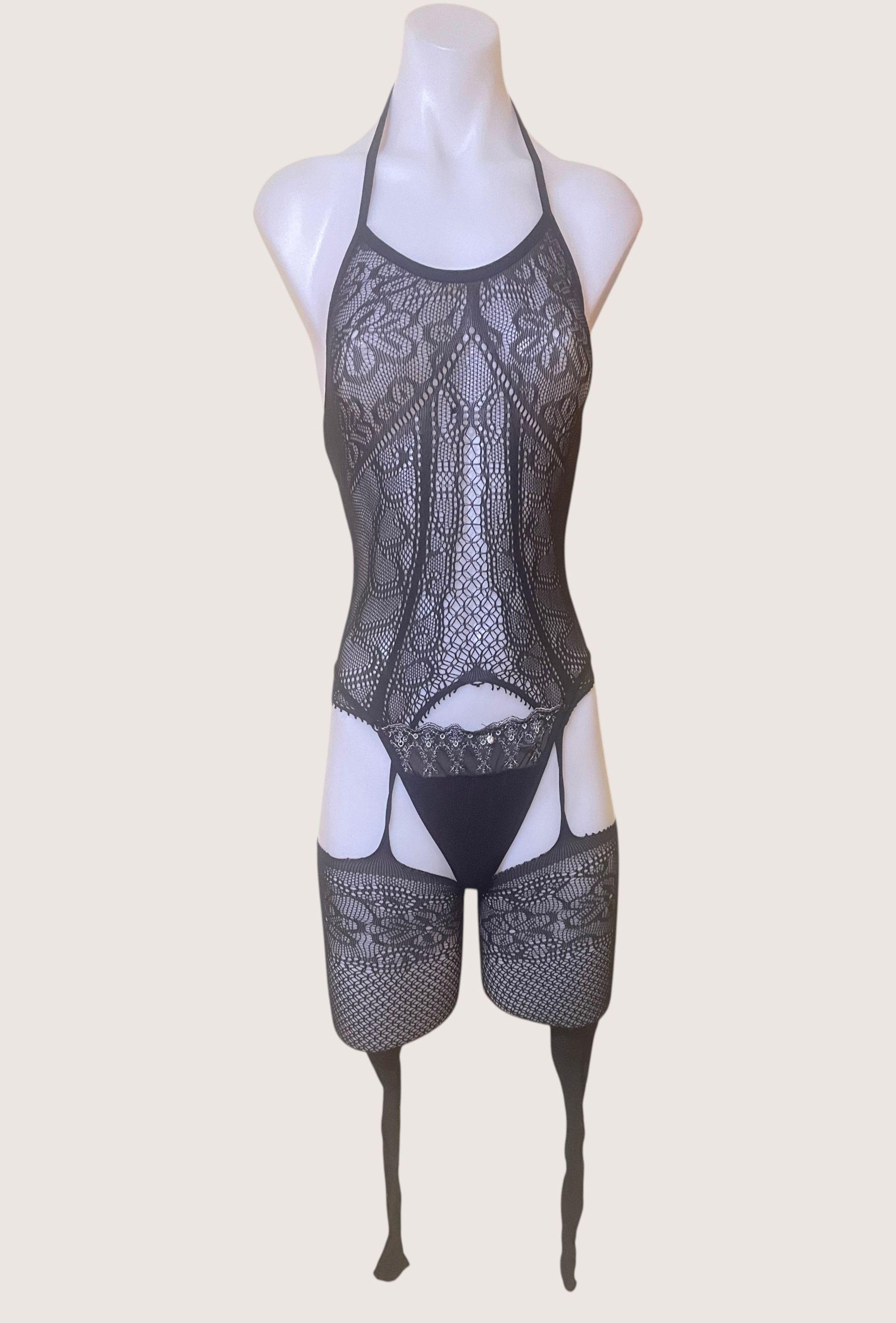 Pack Lencería Sensual Mujer – 5 Prendas Nuevas Sin Uso | Babydoll, Bodys de Malla y Body Stocking-2