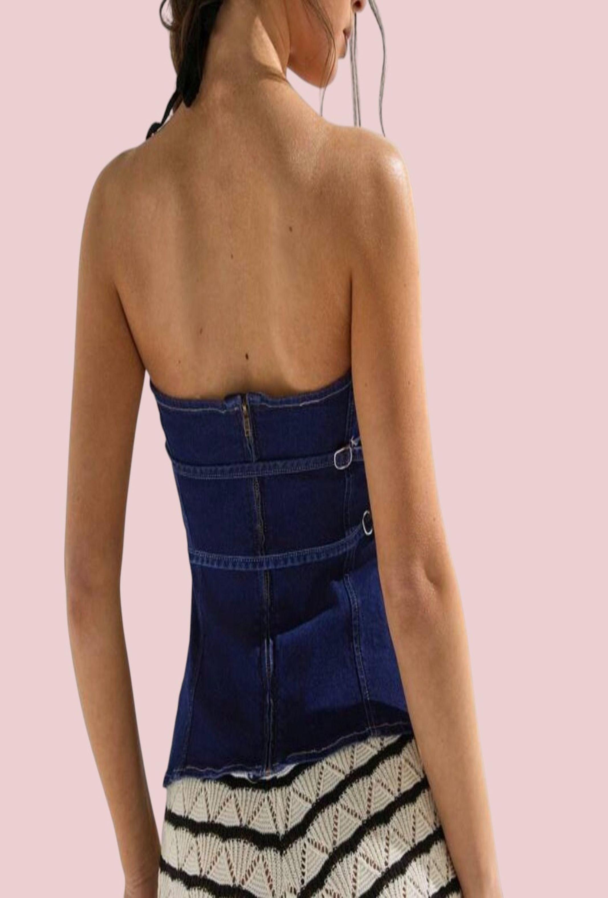 Top Jeans Color Azúl-2