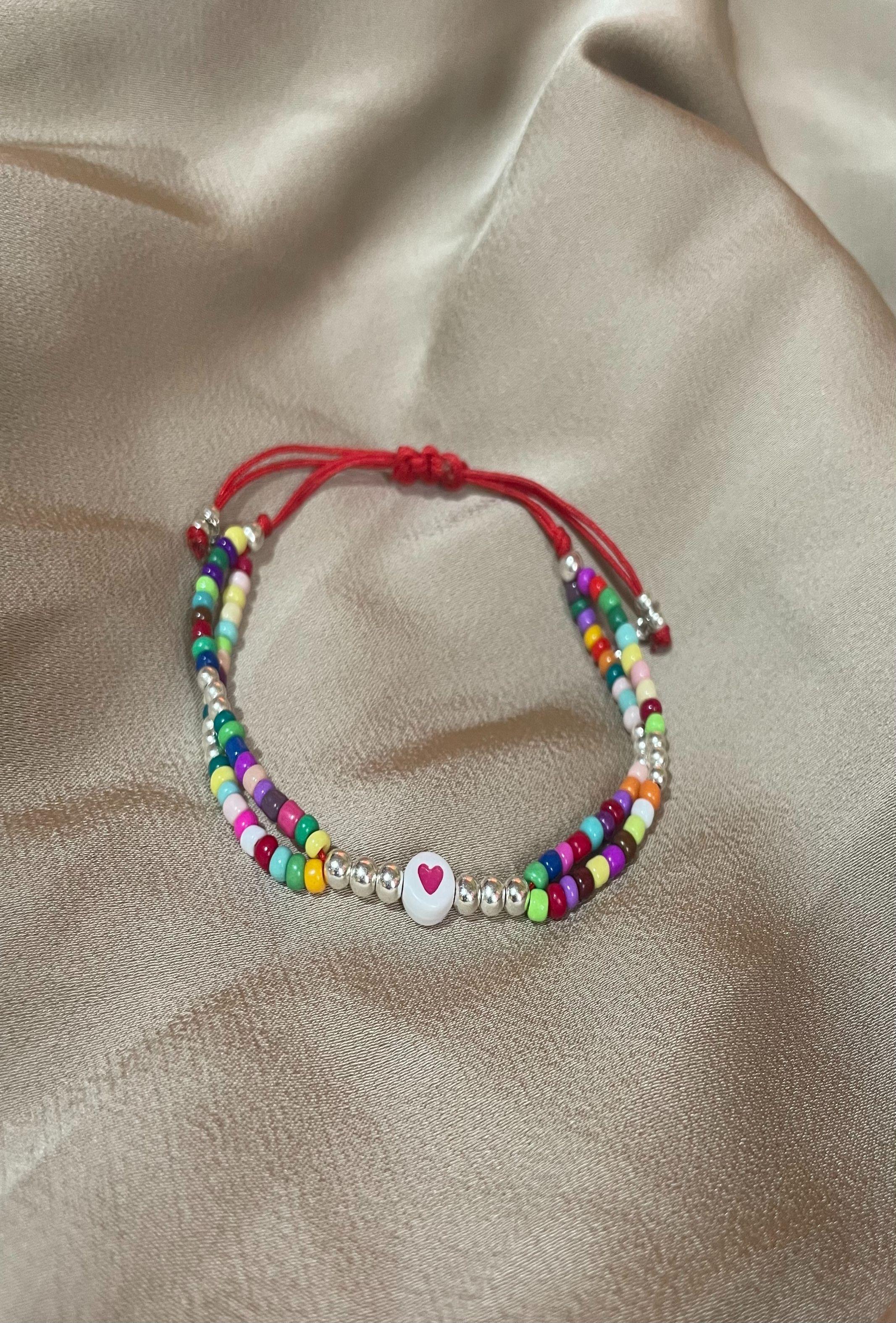 Pulsera Multicolor con Corazón – Cute, Ajustable y Full Tendencia-2