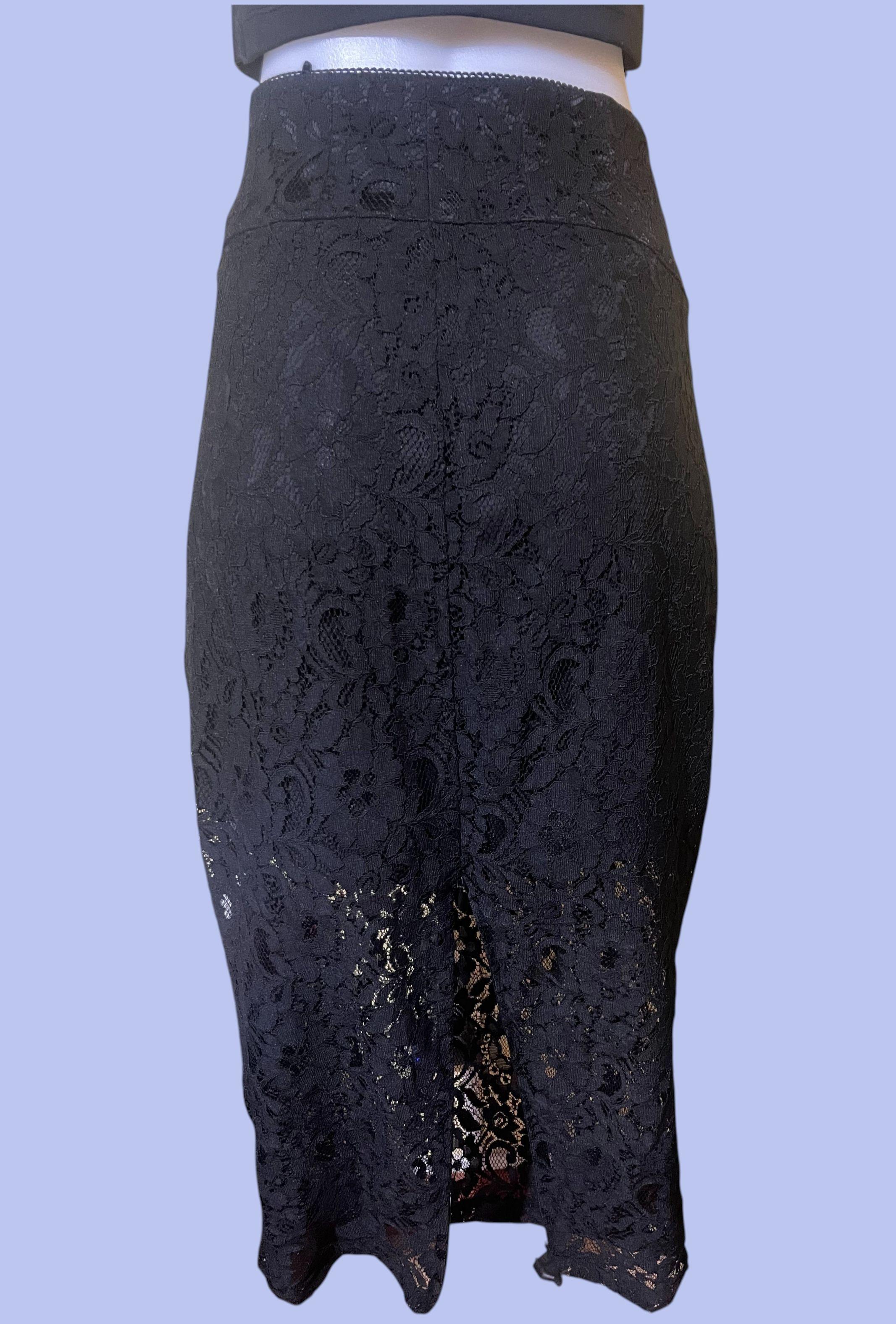 Falda Encaje Negra Larga-2