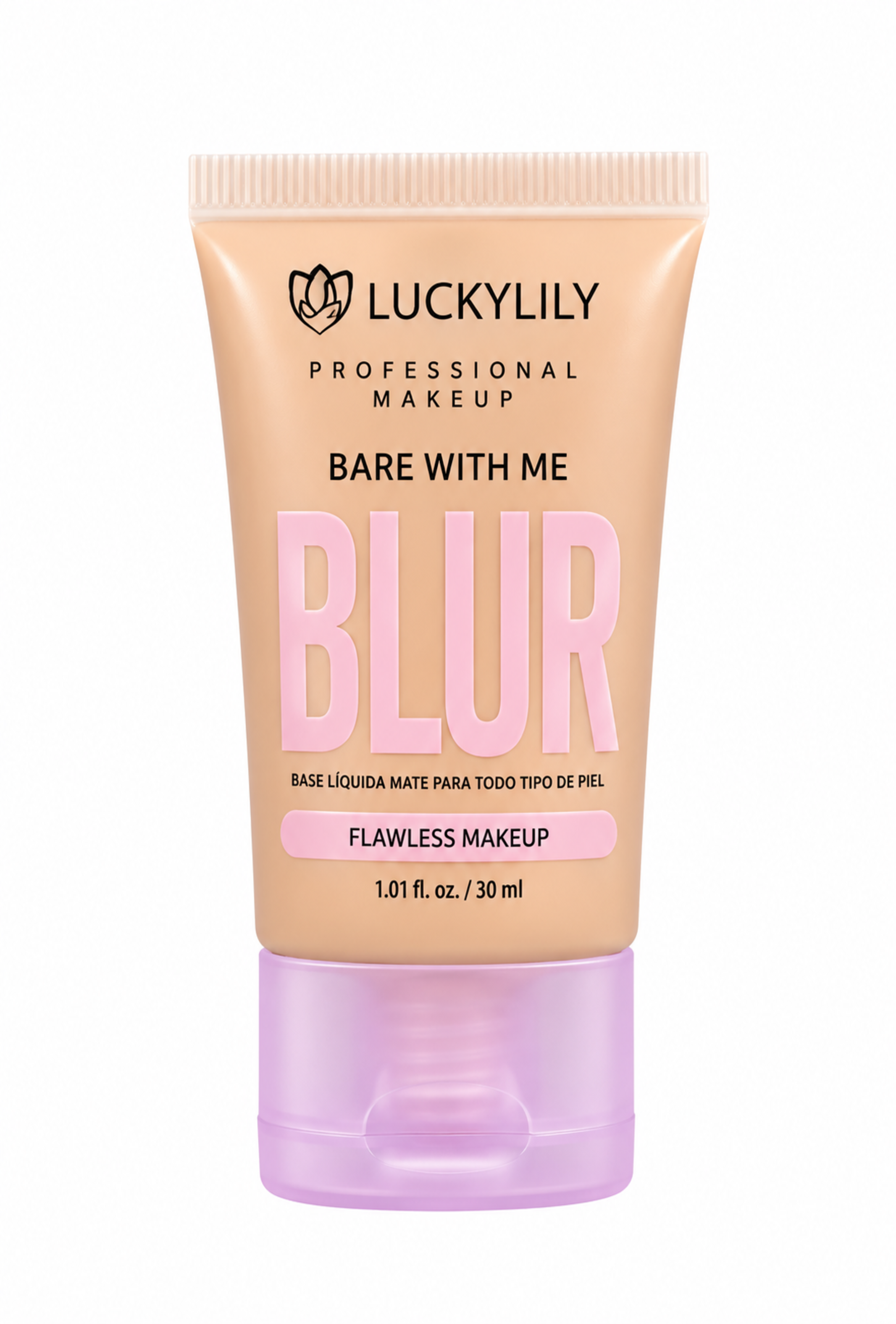 Base Líquida LuckyLily Bare With Me Blur 30 ml – Efecto Blur, Acabado Mate y Piel Uniforme-0