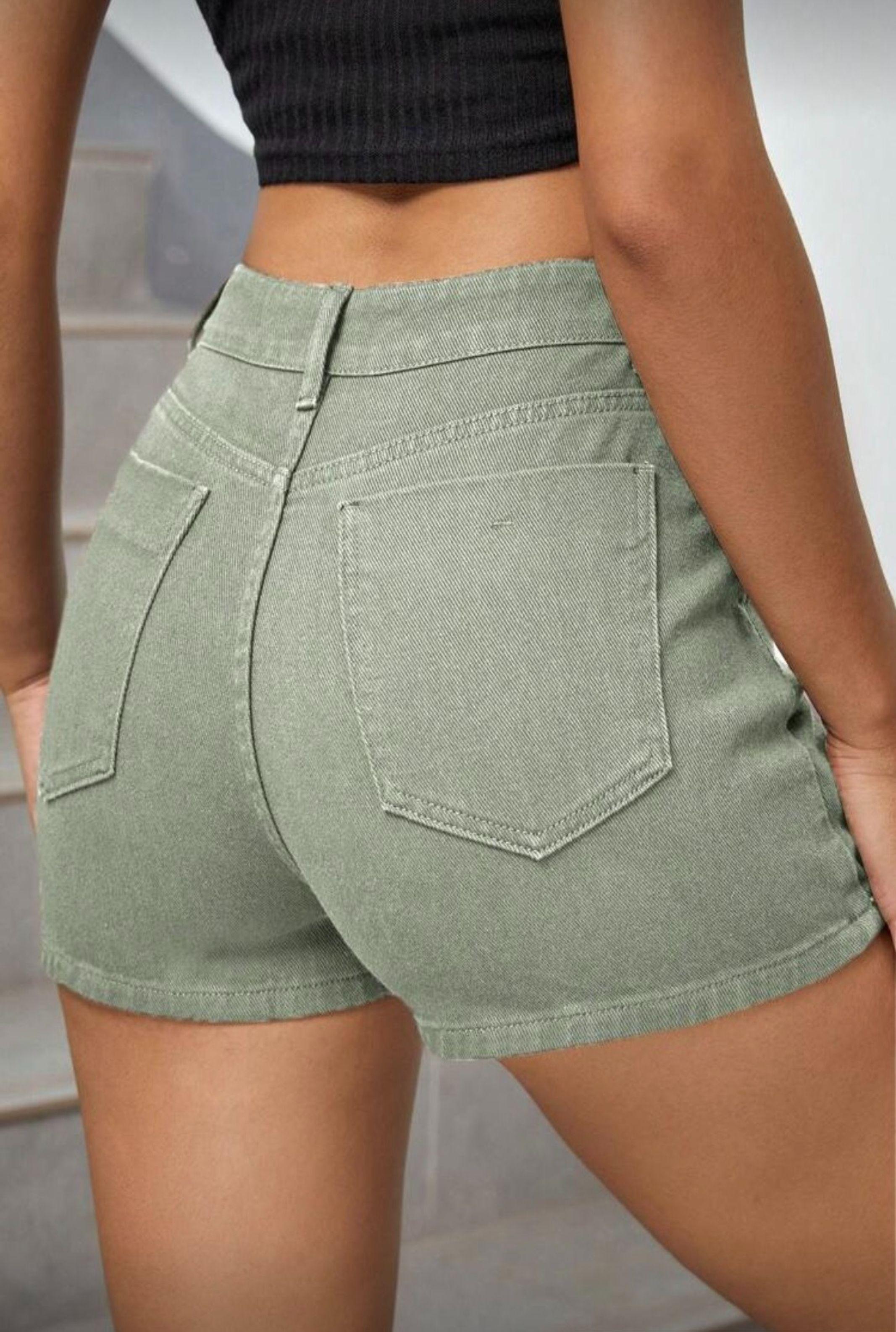 Falda Short Denim Tiro Alto – Nuevo sin uso, moderno y favorecedor-2